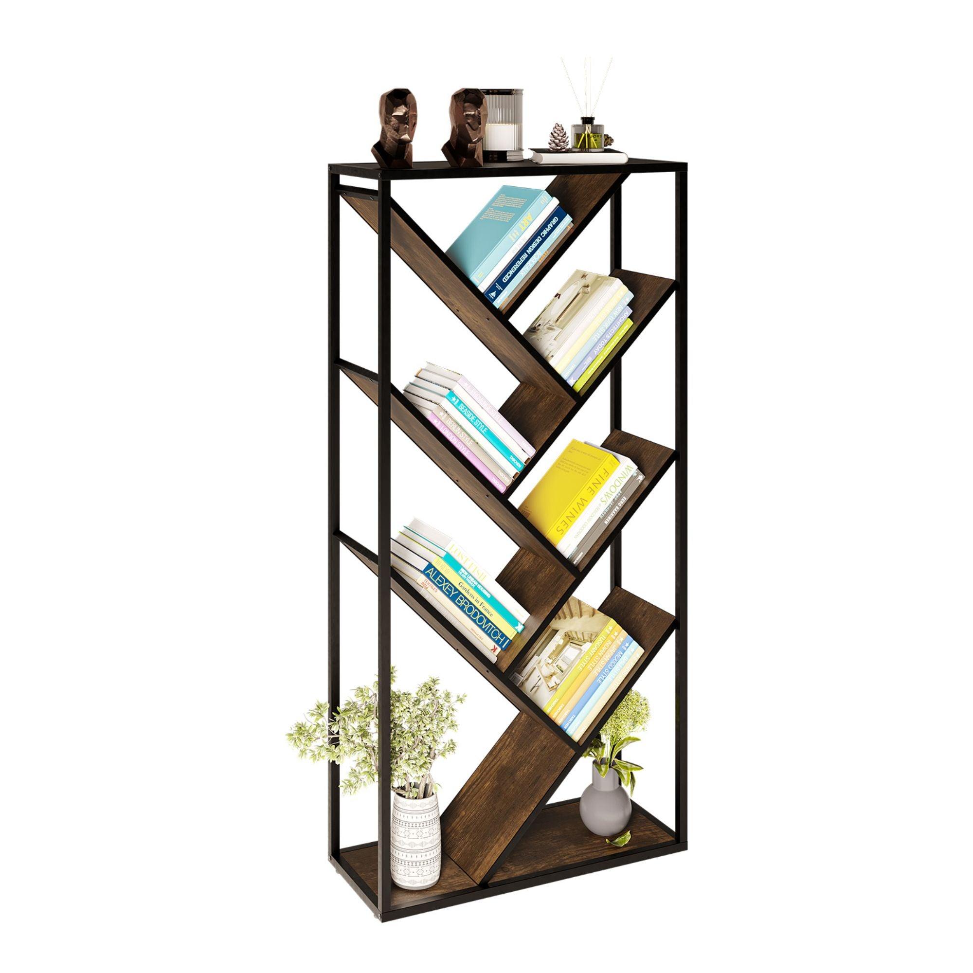 Librero Organizador con 7 Repisas. Estante Diagonal Arat