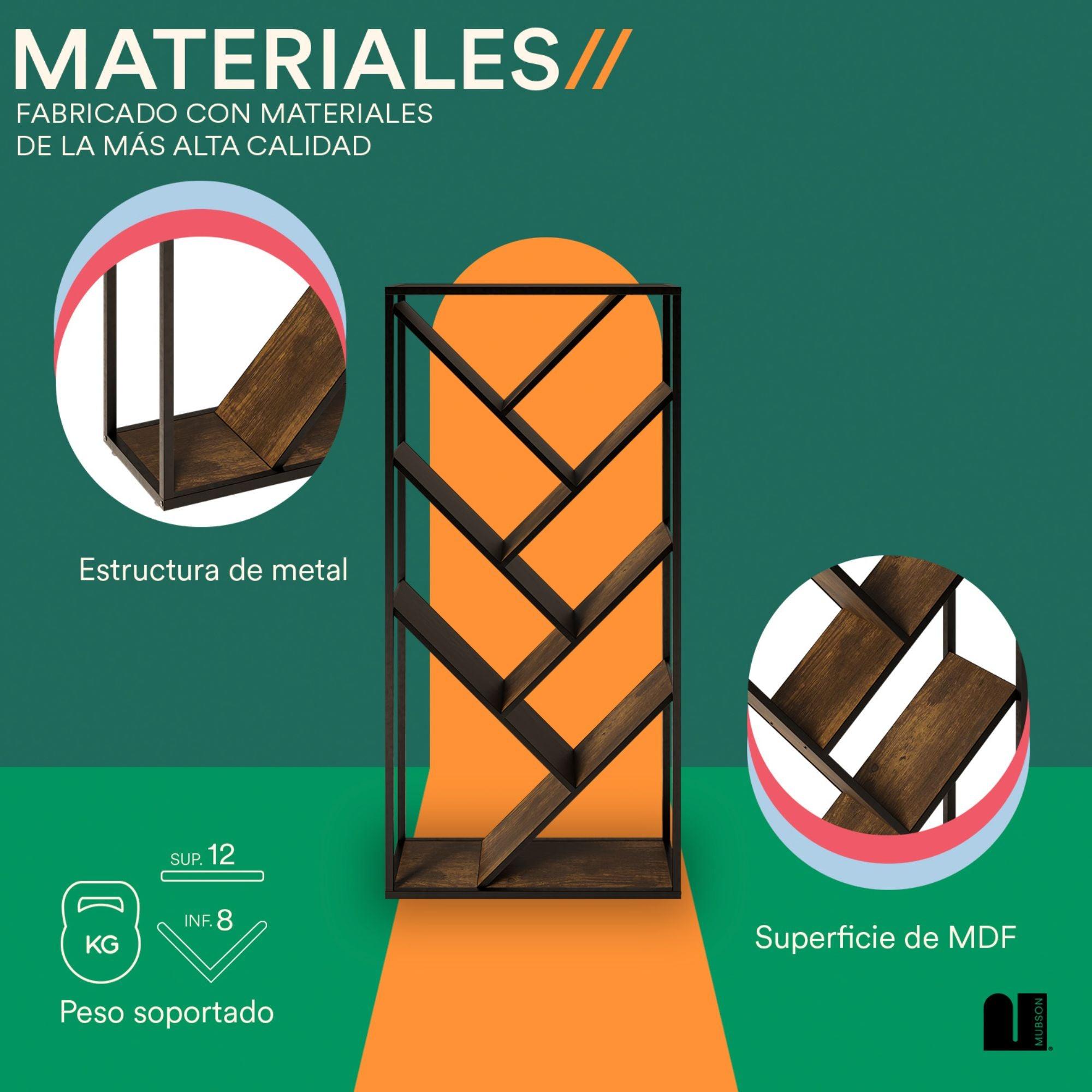 Librero Organizador con 7 Repisas. Estante Diagonal Arat