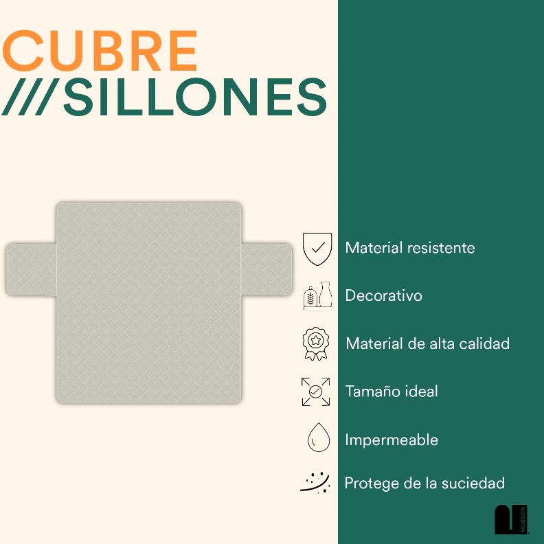 Cubre Sillón Impermeable para 1, 2 y 3 Asientos. Cubre Sofa