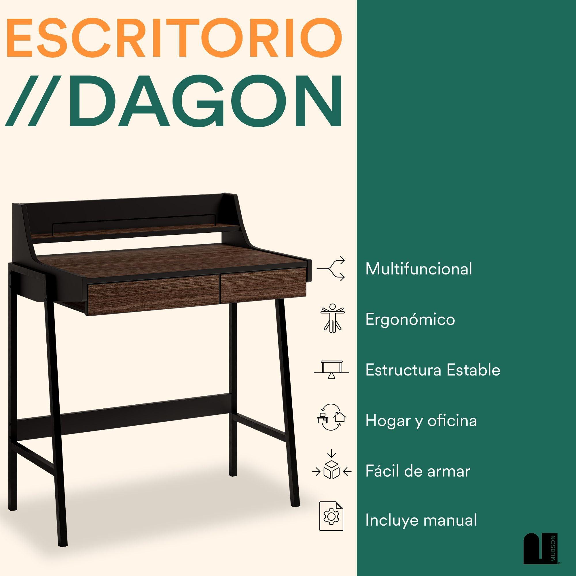Escritorio para Computadora Minimalista. Escritorio con Cajones Dagon