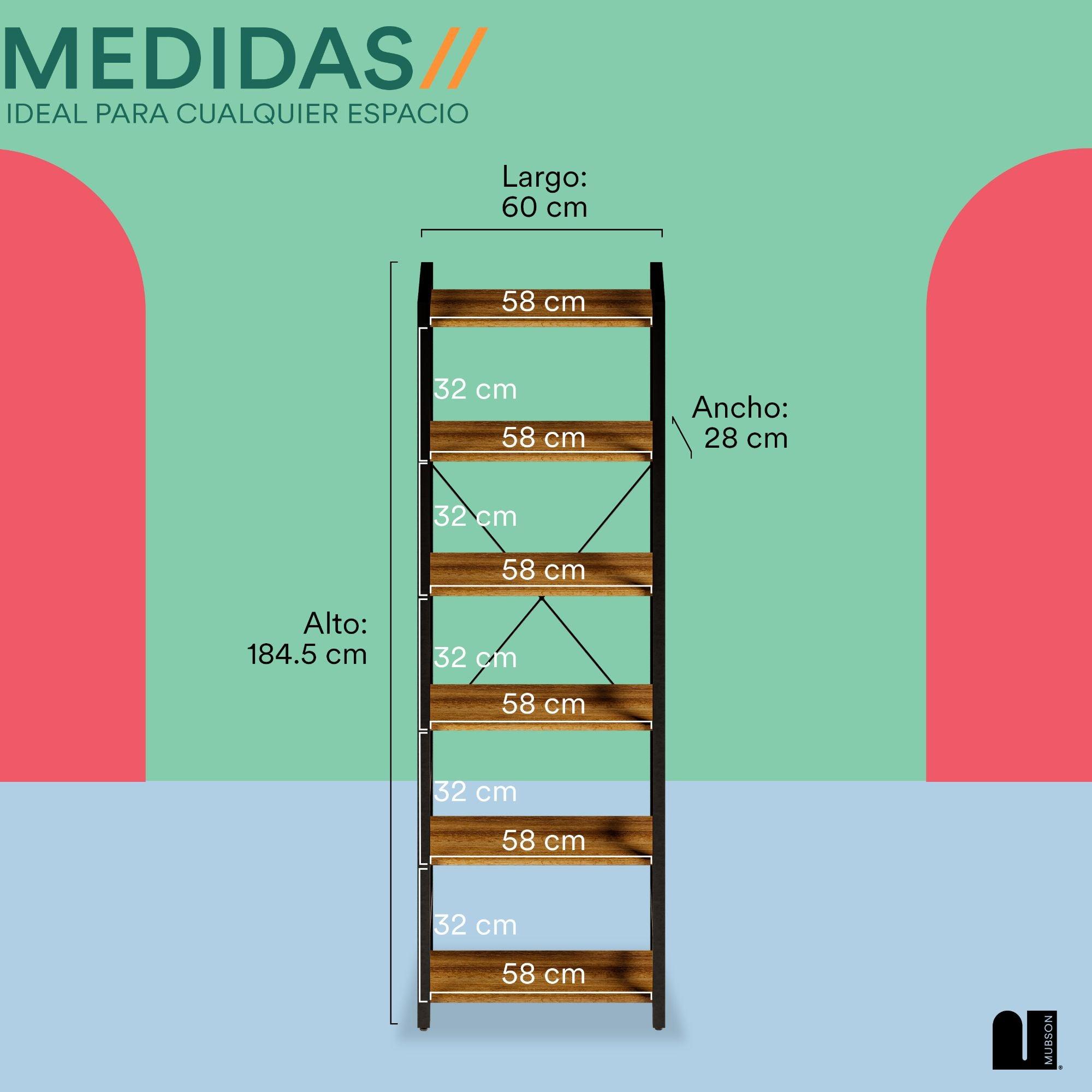 Librero Organizador con 6 Repisas. Estante Dante