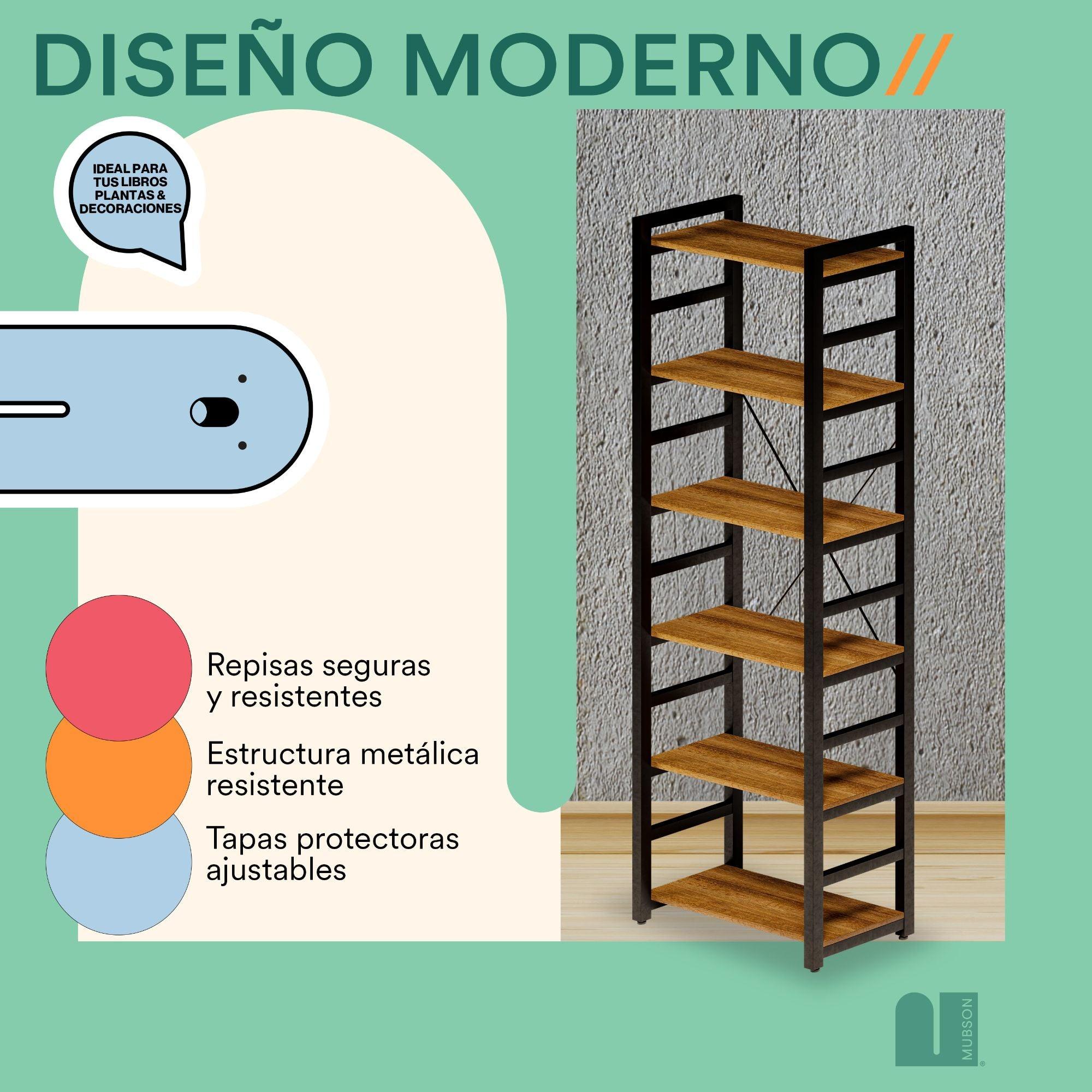Librero Organizador con 6 Repisas. Estante Dante