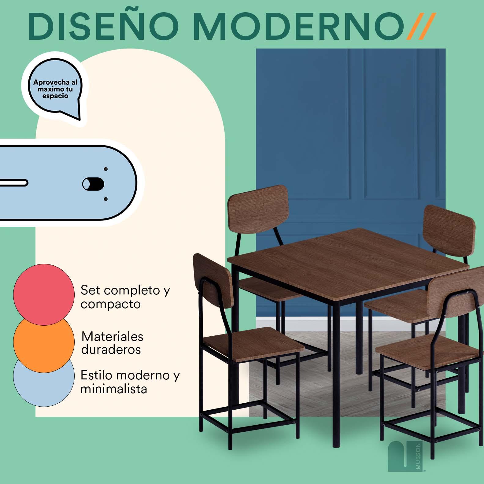 Comedor 4 Sillas Pequeño. Antecomedor Decco