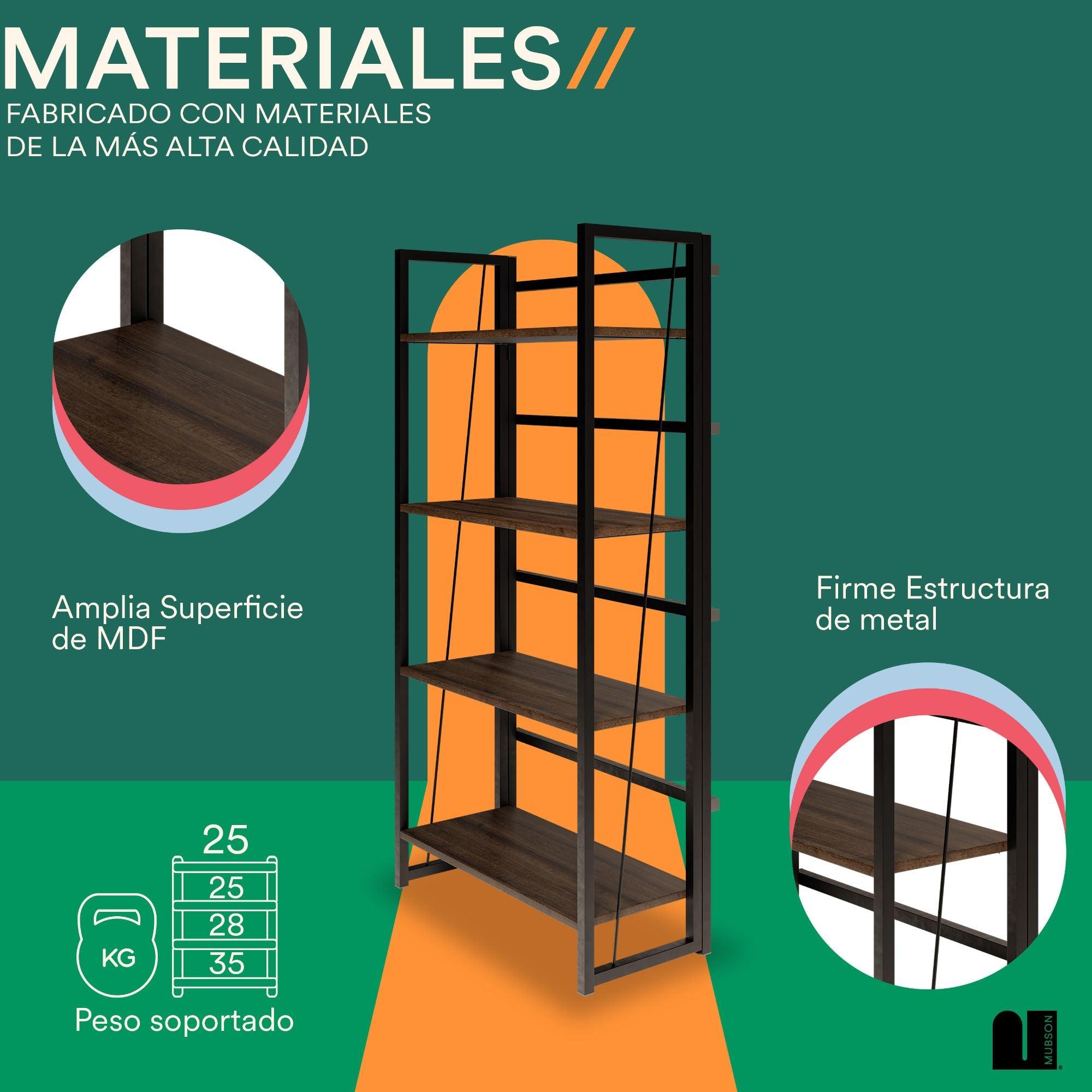 Librero Organizador Plegable con 4 Repisas. Estante Elden