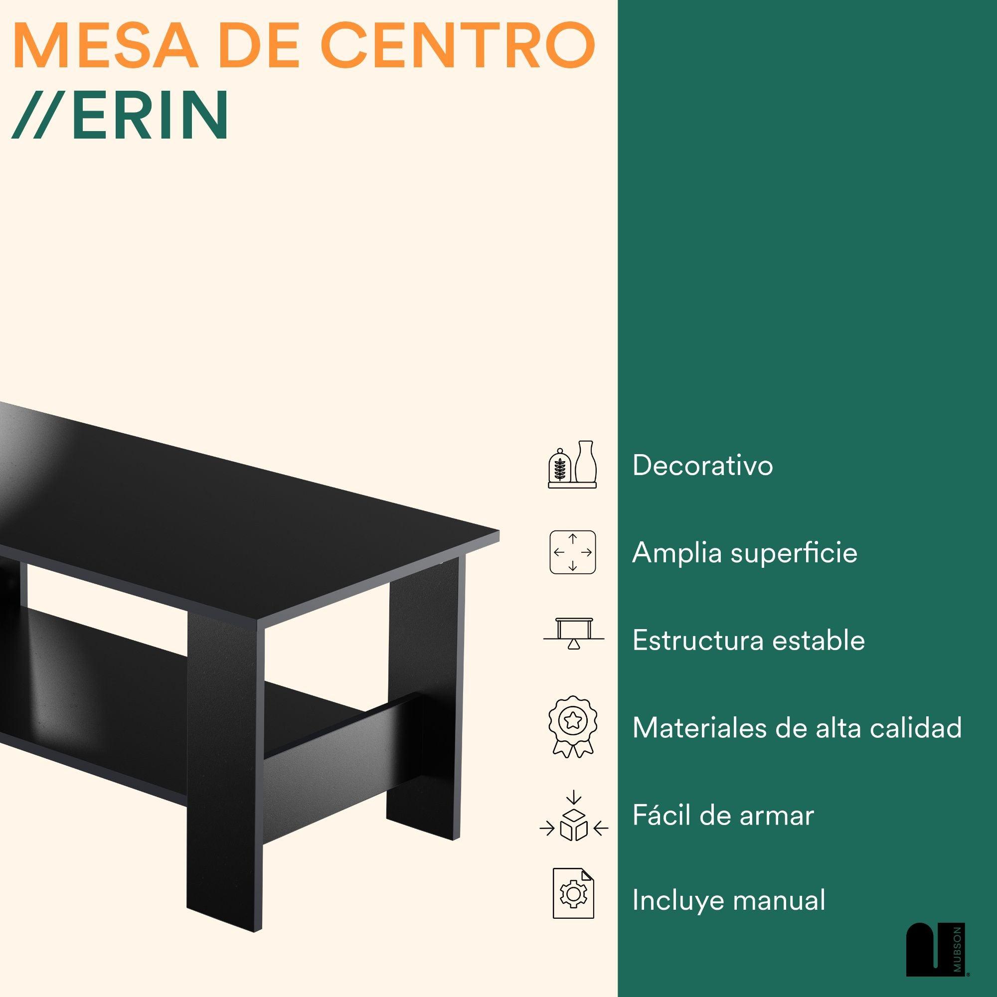 Mesa de Centro con Doble Repisa. Mesa de Centro para Sala Erin