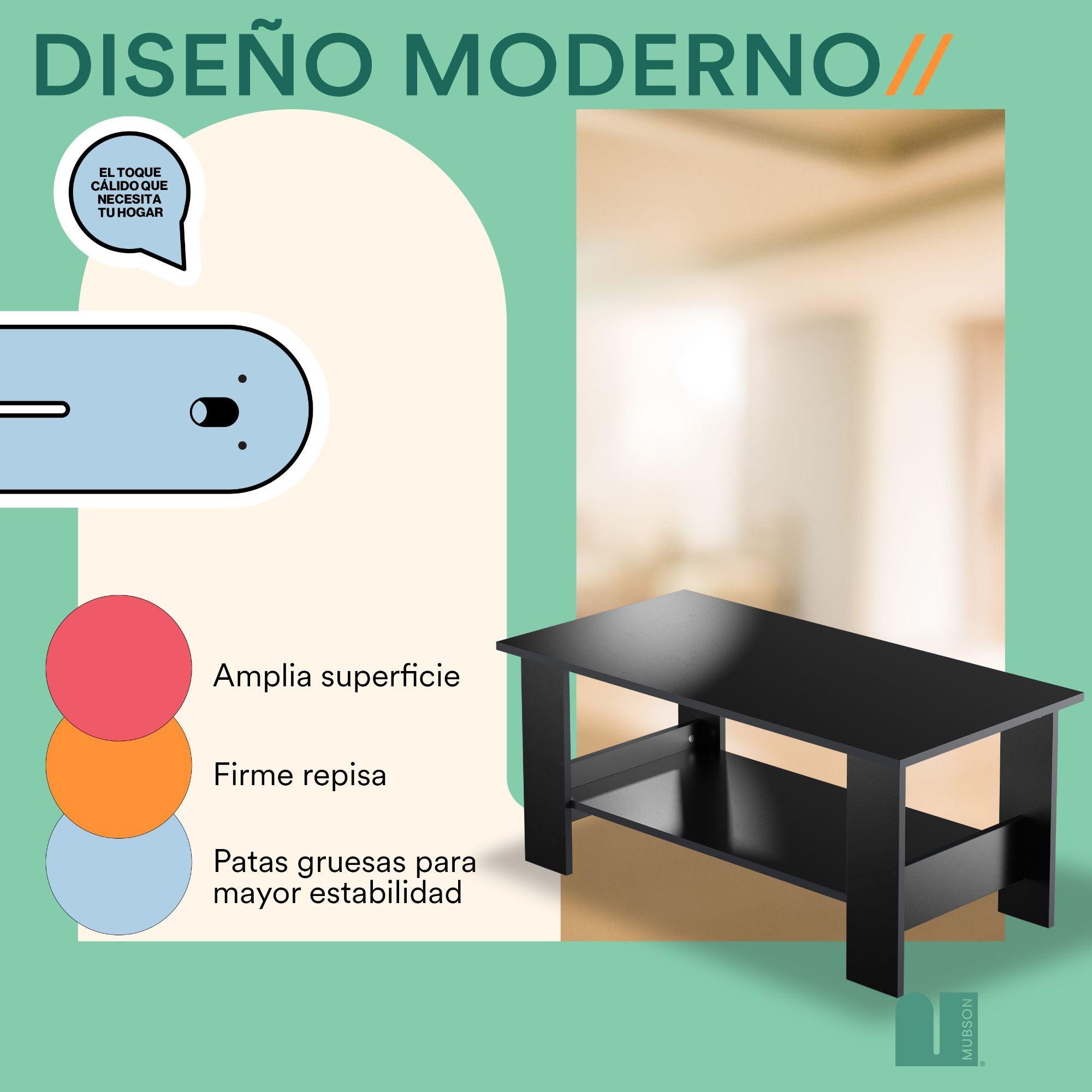 Mesa de Centro con Doble Repisa. Mesa de Centro para Sala Erin