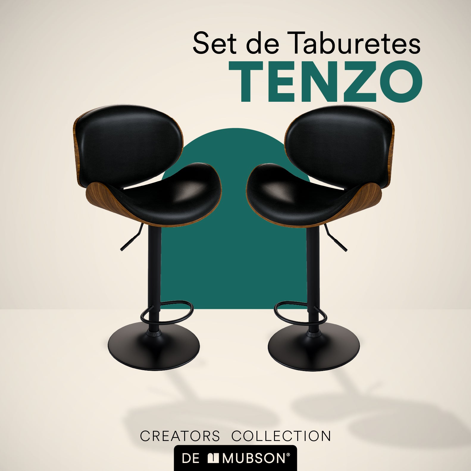 MUBSON Juego de 2 Bancos para Barra de Cocina Tenzo