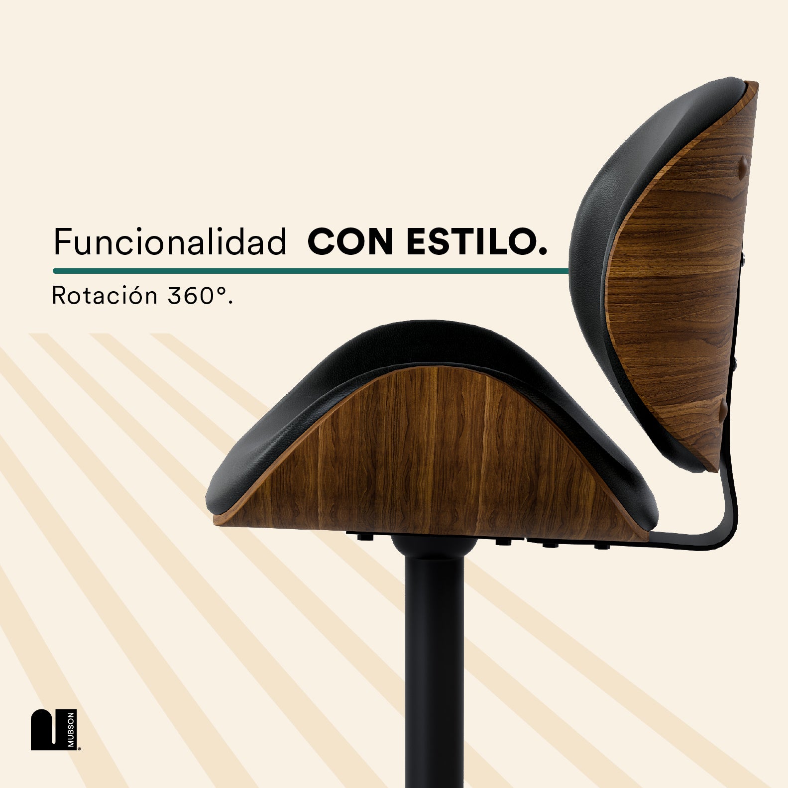 MUBSON Juego de 2 Bancos para Barra de Cocina Tenzo