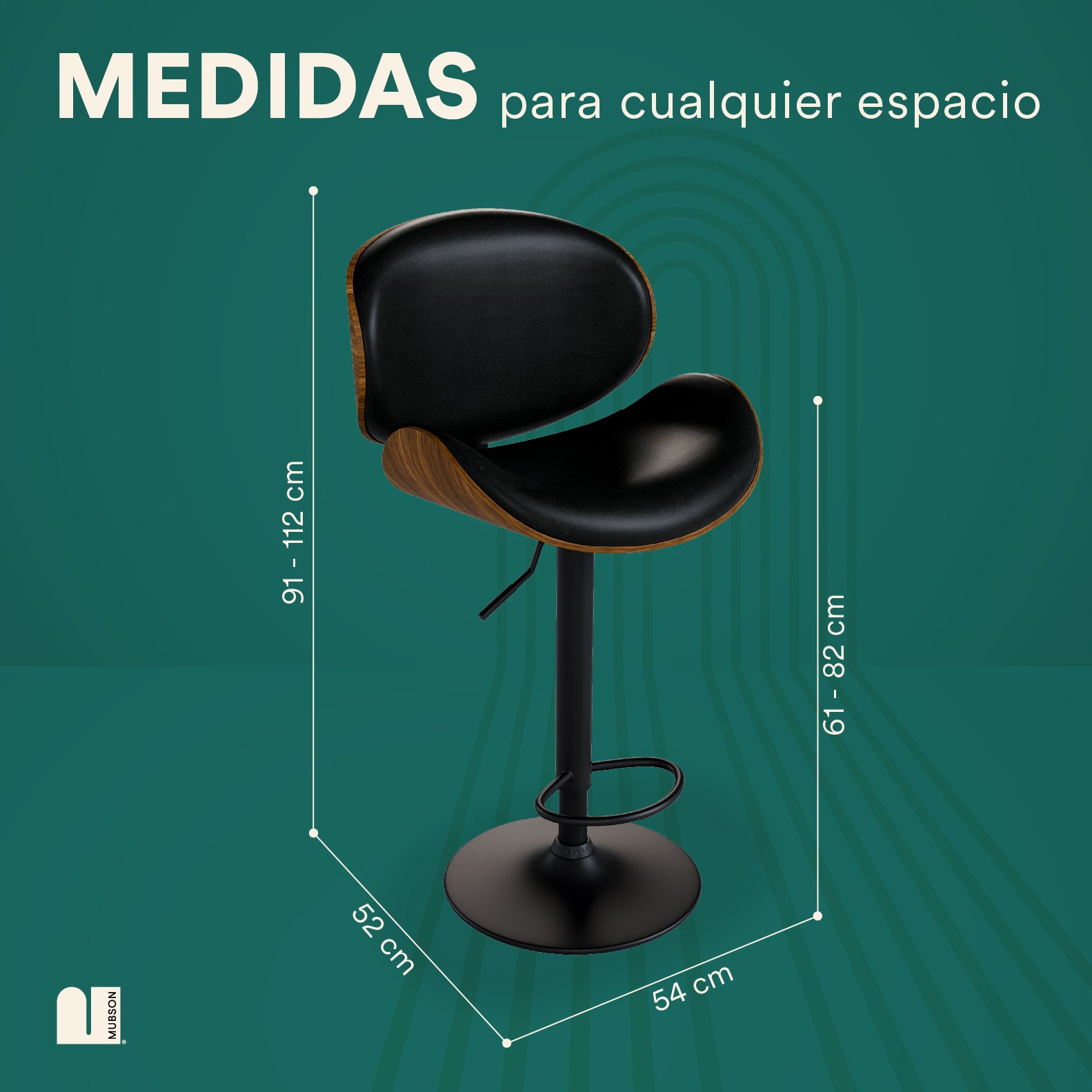 MUBSON Juego de 2 Bancos para Barra de Cocina Tenzo