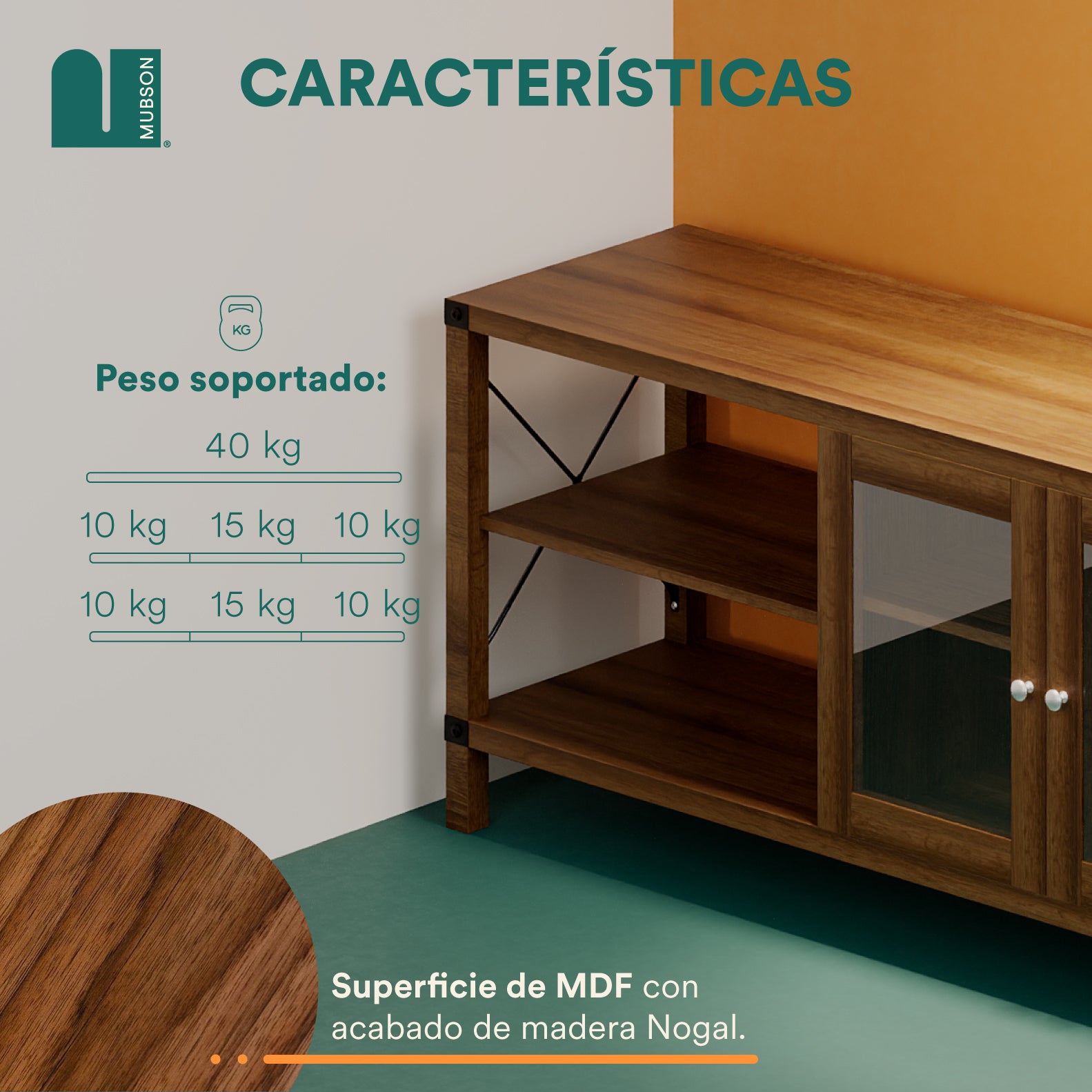 Mesa para TV. Centro de Entretenimiento Bari