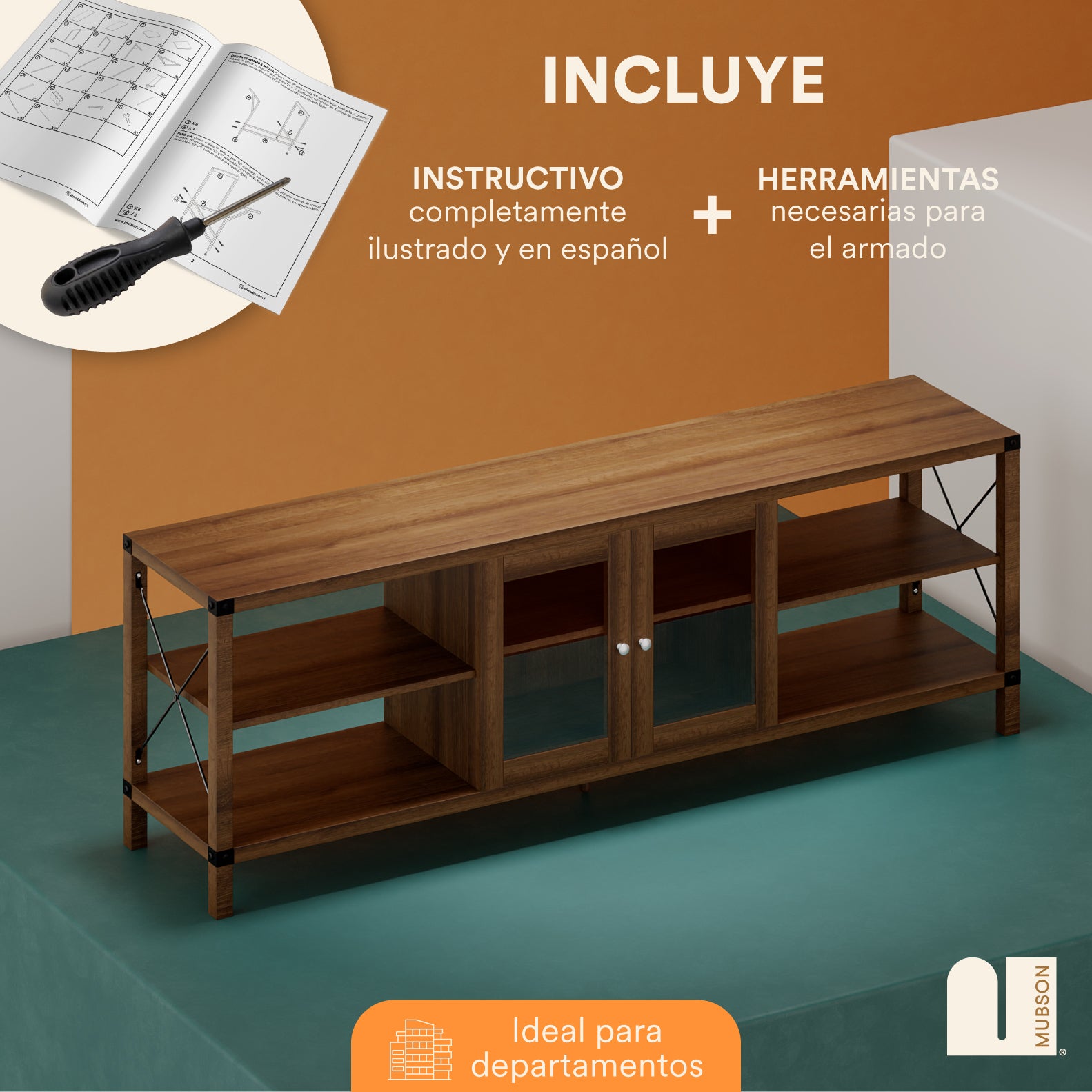 Mesa para TV. Centro de Entretenimiento Bari