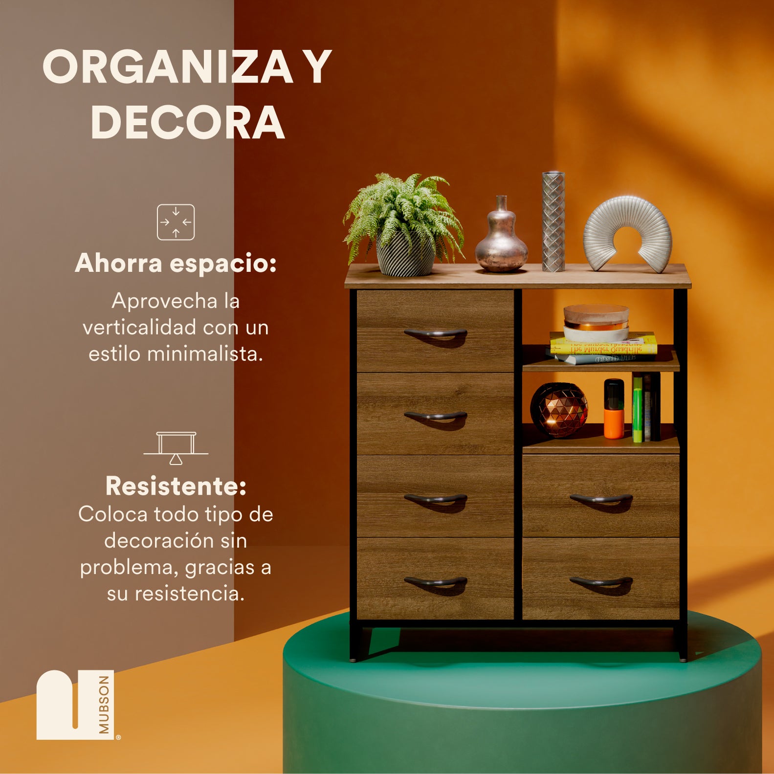Cajonera. Comoda de Madera con 6 Cajones. Chifonier Osan