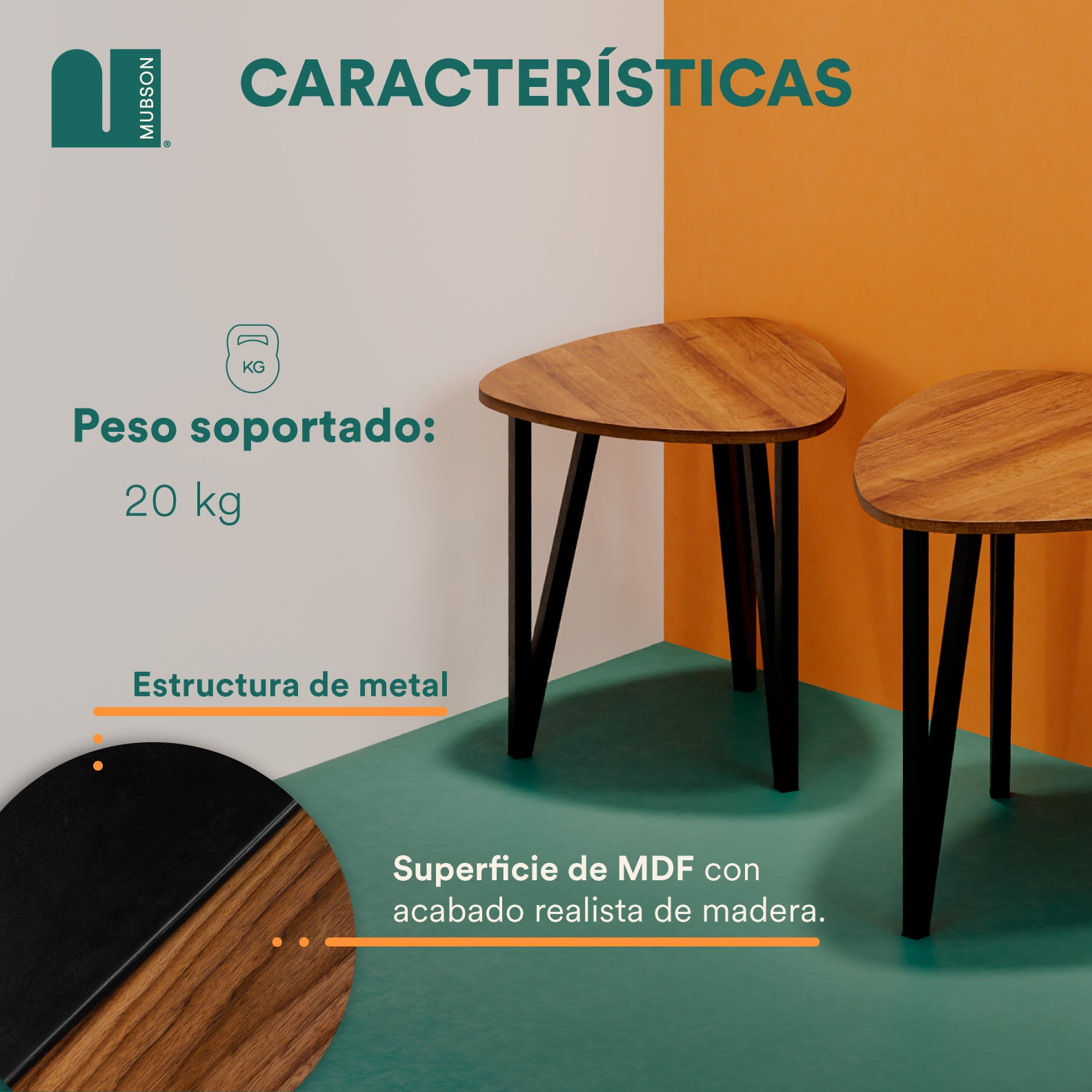 Set de Mesas de Centro para Sala. 3 Mesas de Centro Parga
