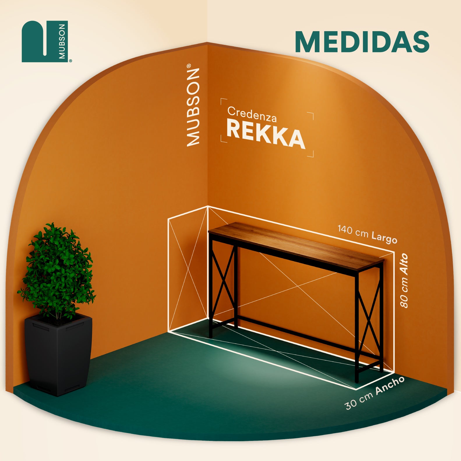 Credenza Recibidor para Sala o Pasillo. Bufetera para Comedor Rekka
