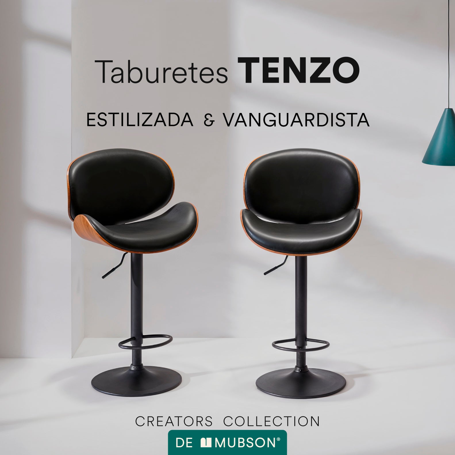 MUBSON Juego de 2 Bancos para Barra de Cocina Tenzo