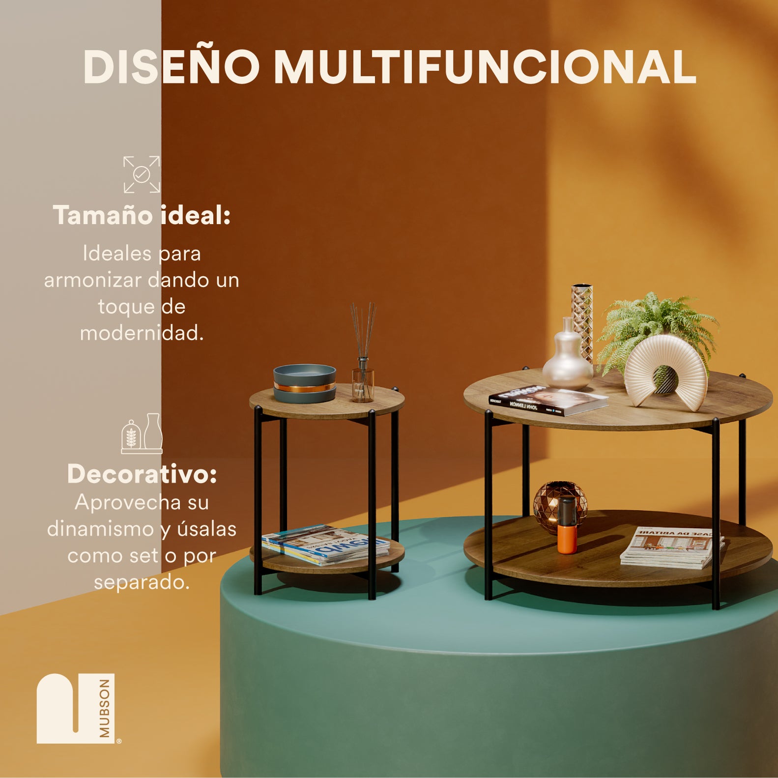 Set de Mesas de Centro para Sala. 2 Mesas de Centro Verona