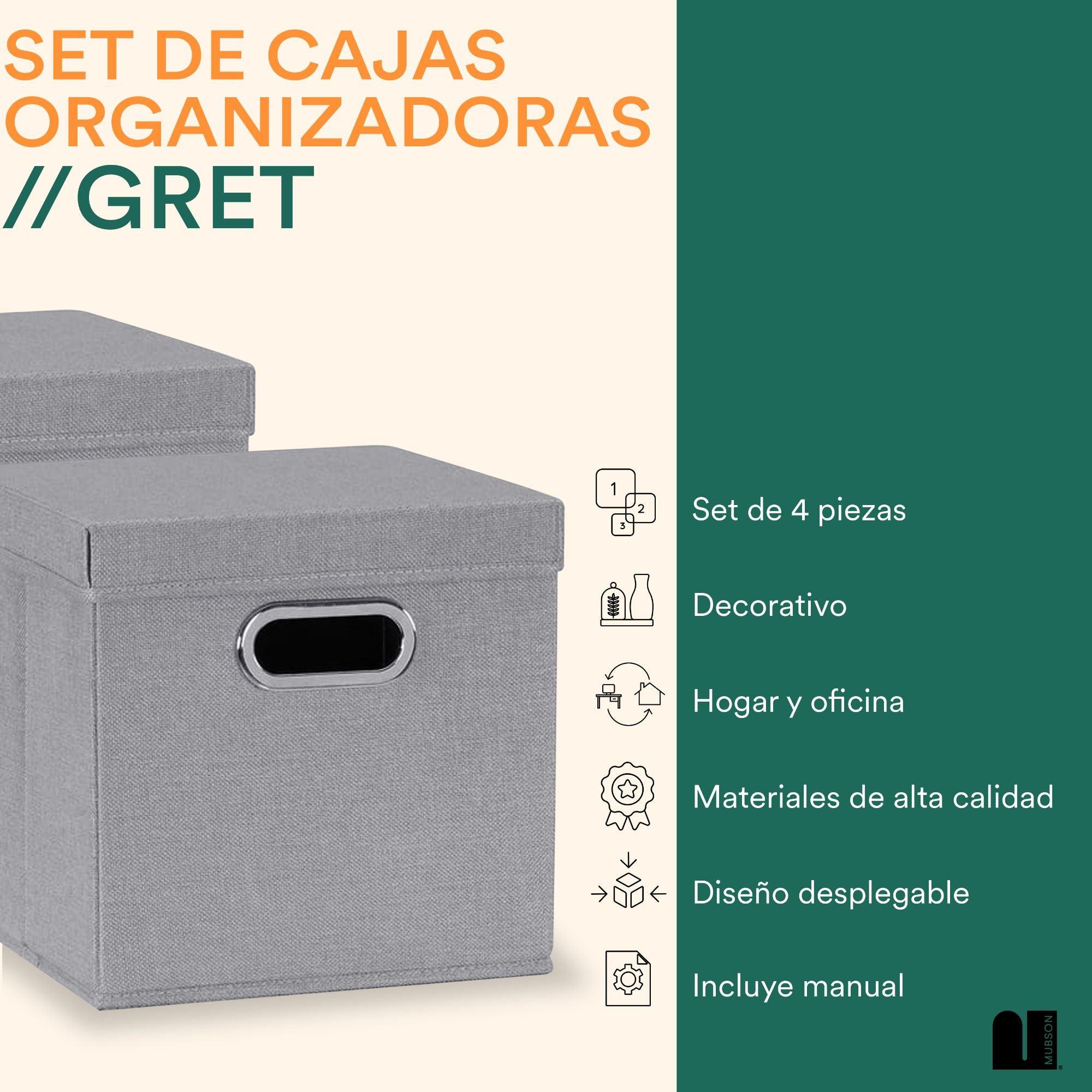 Set de 4 Cajones Organizadores de Tela. Cubos Organizadores Gret