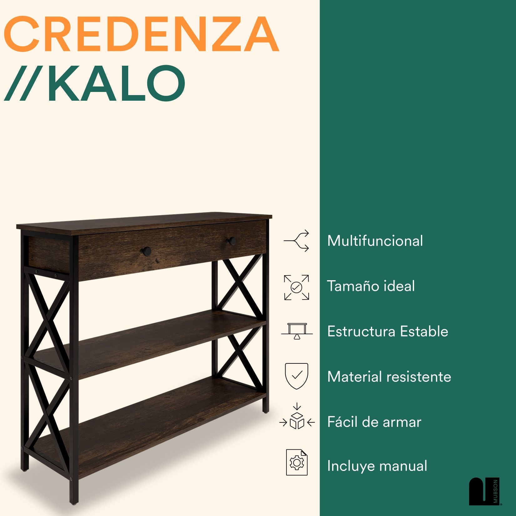 Credenza Recibidor para Sala, Recamara o Pasillo Kalo