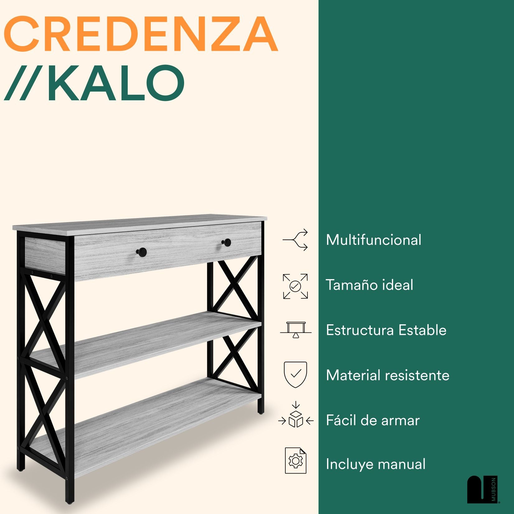 Credenza Recibidor para Sala, Recamara o Pasillo Kalo