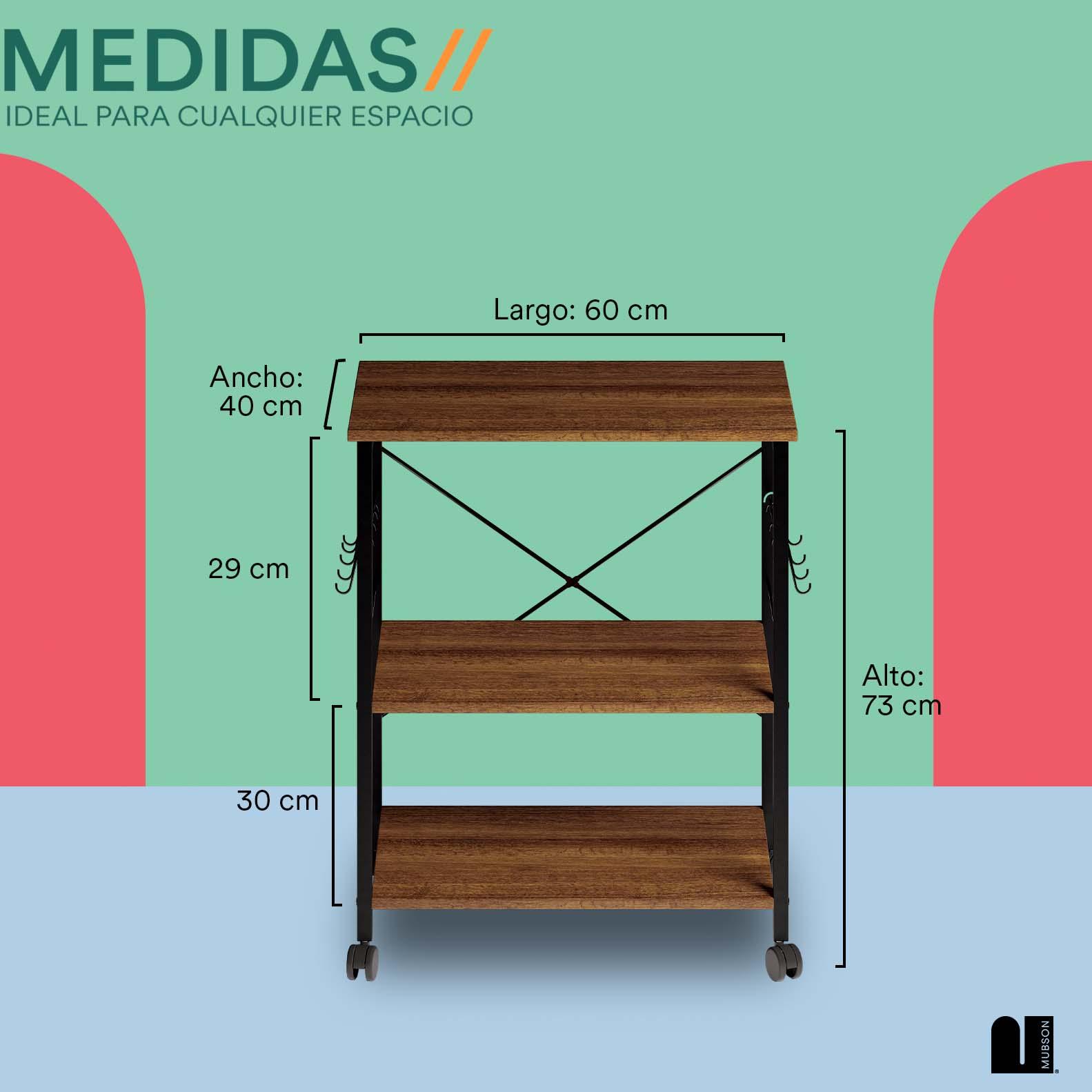 Carrito de Bar. Carrito Organizador con Ruedas para Bar o Cocina Leira