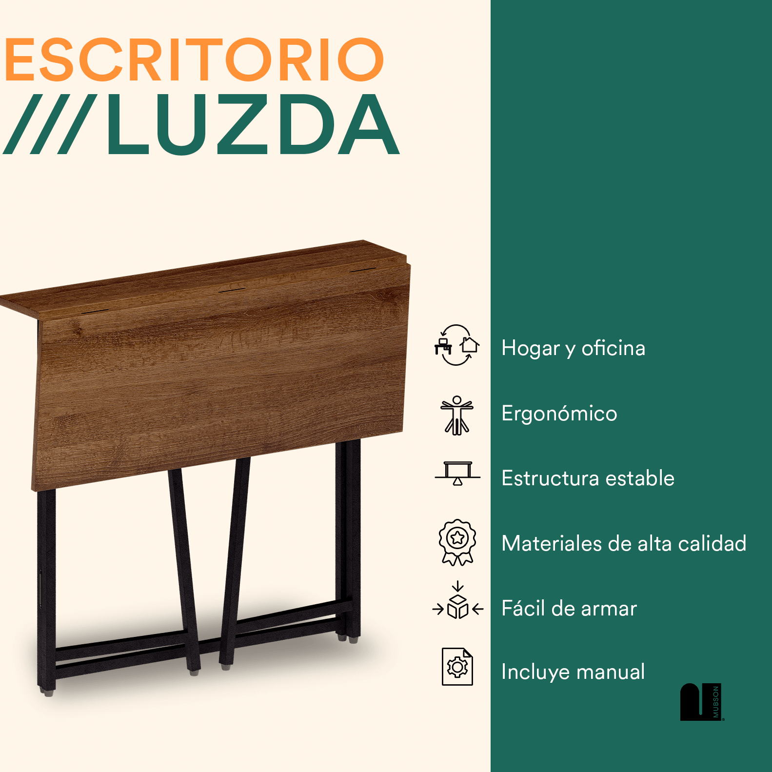 Escritorio para Computadora Minimalista. Escritorio Plegable Luzda