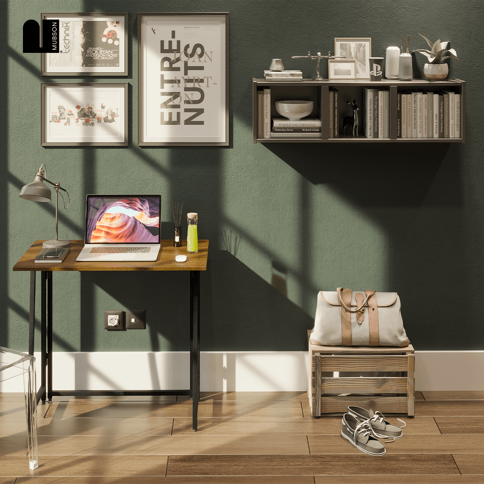 Escritorio para Computadora Minimalista. Escritorio Plegable Luzda