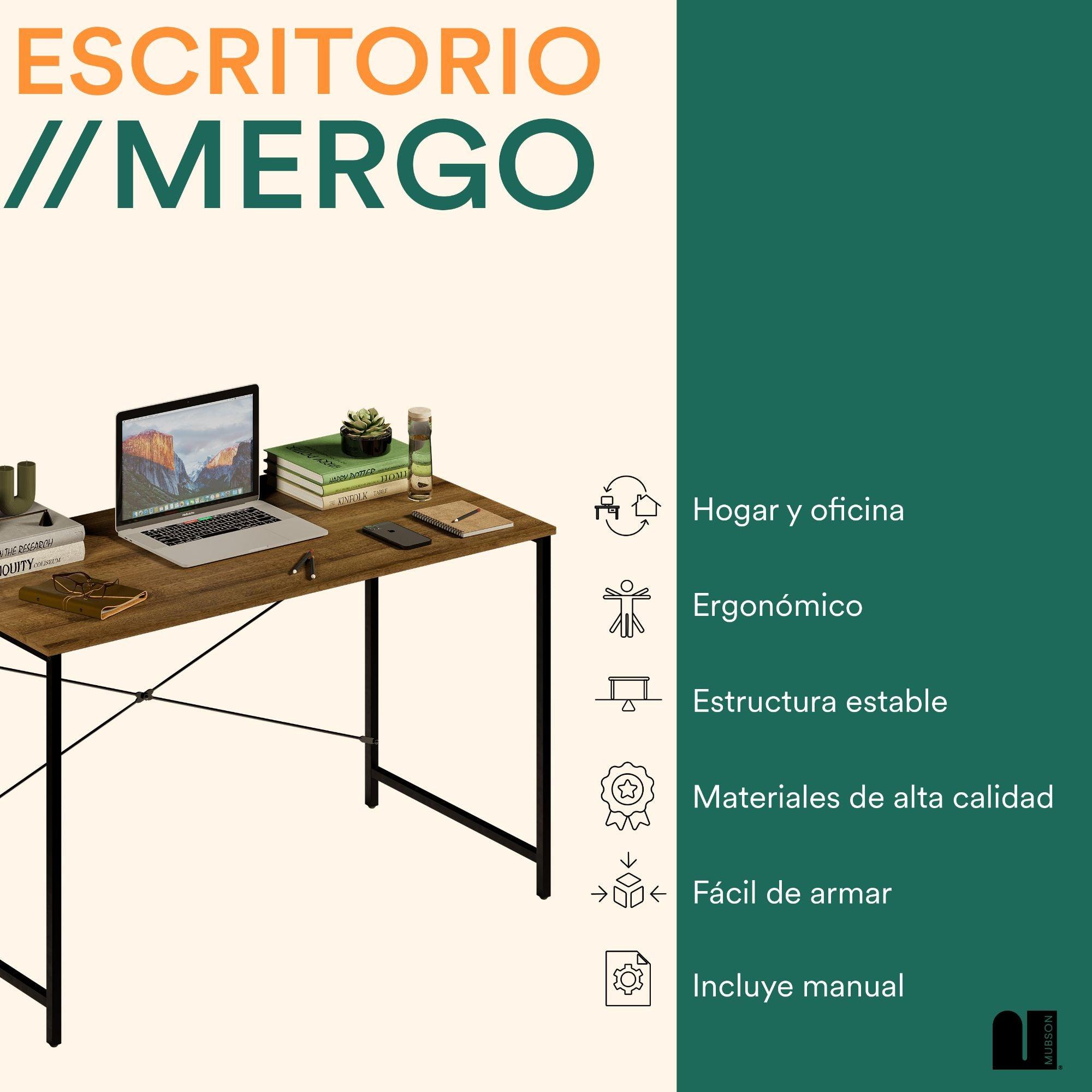 Escritorio para Computadora Minimalista. Mesa de Trabajo Mergo