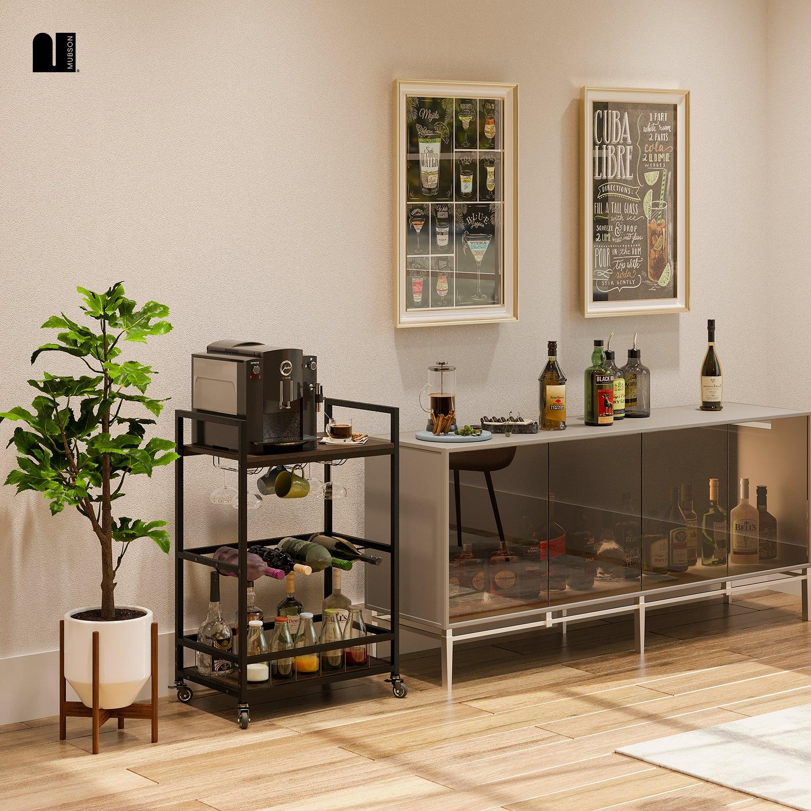 Carrito de Bar. Carrito Organizador con Ruedas para Bar Musso