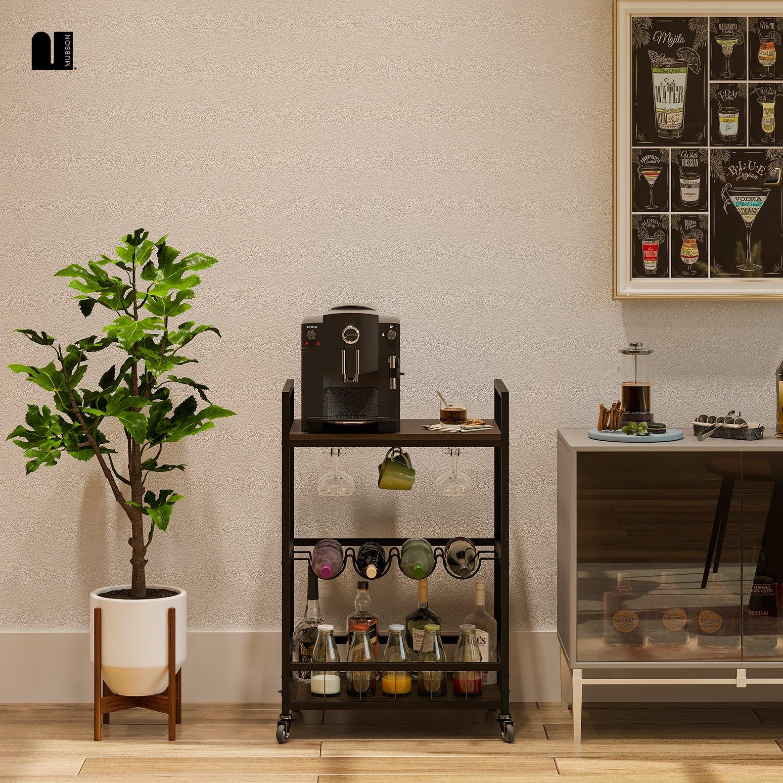 Carrito de Bar. Carrito Organizador con Ruedas para Bar Musso