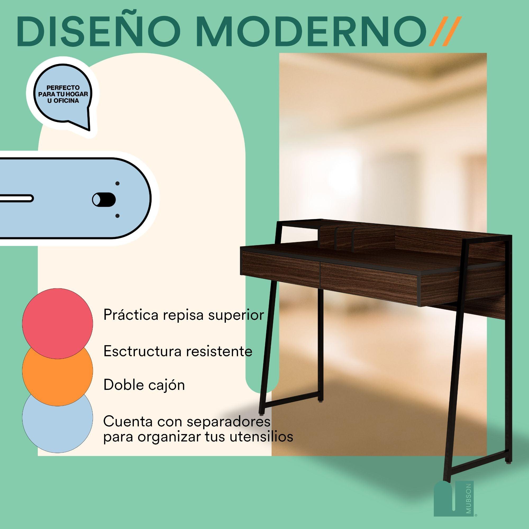 Escritorio para Computadora Minimalista. Escritorio con Cajones Maliketh