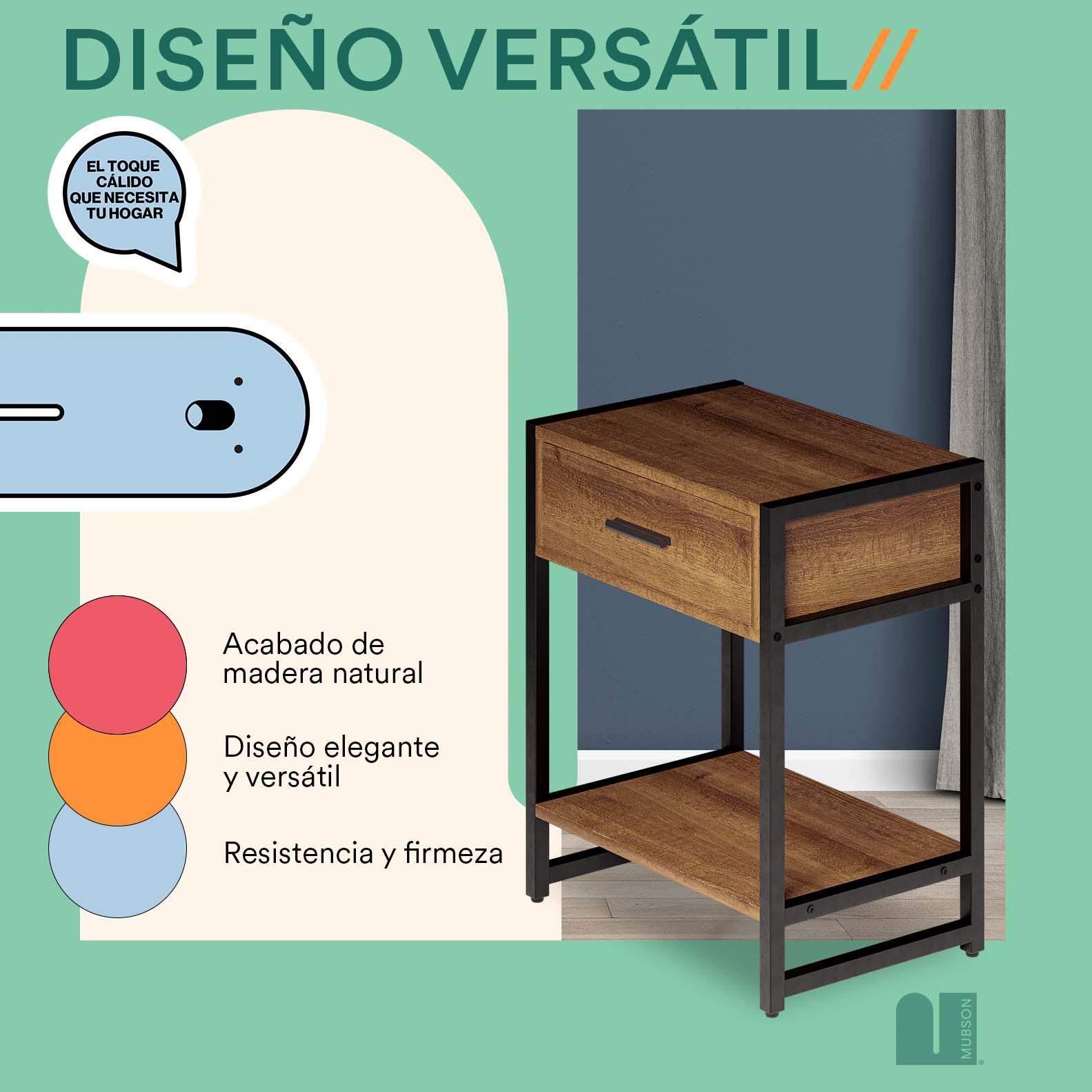 Buro para Recamara. Buro Mesa de Noche Con Cajón Naha