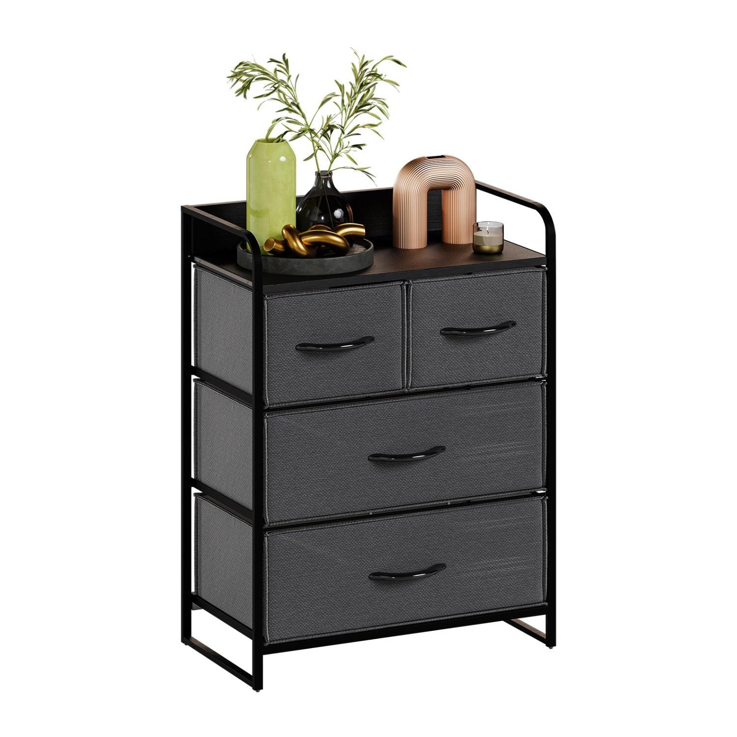 Cajonera. Comoda con 4 Cajones de Tela. Chifonier Nara