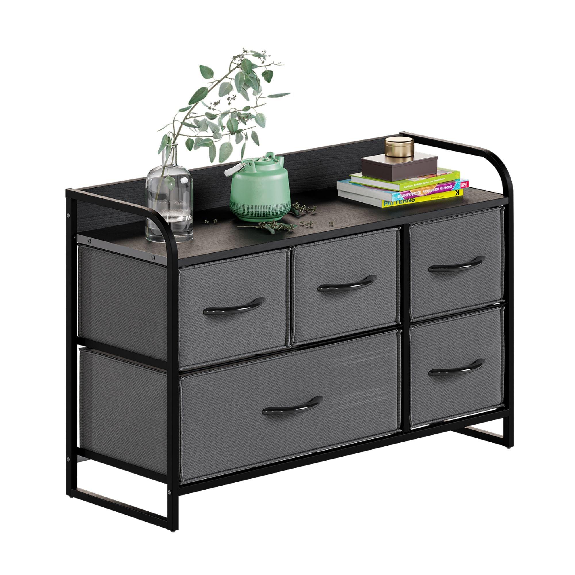 Cajonera. Comoda con 5 Cajones de Tela Nara. Chifonier Horizontal Nara