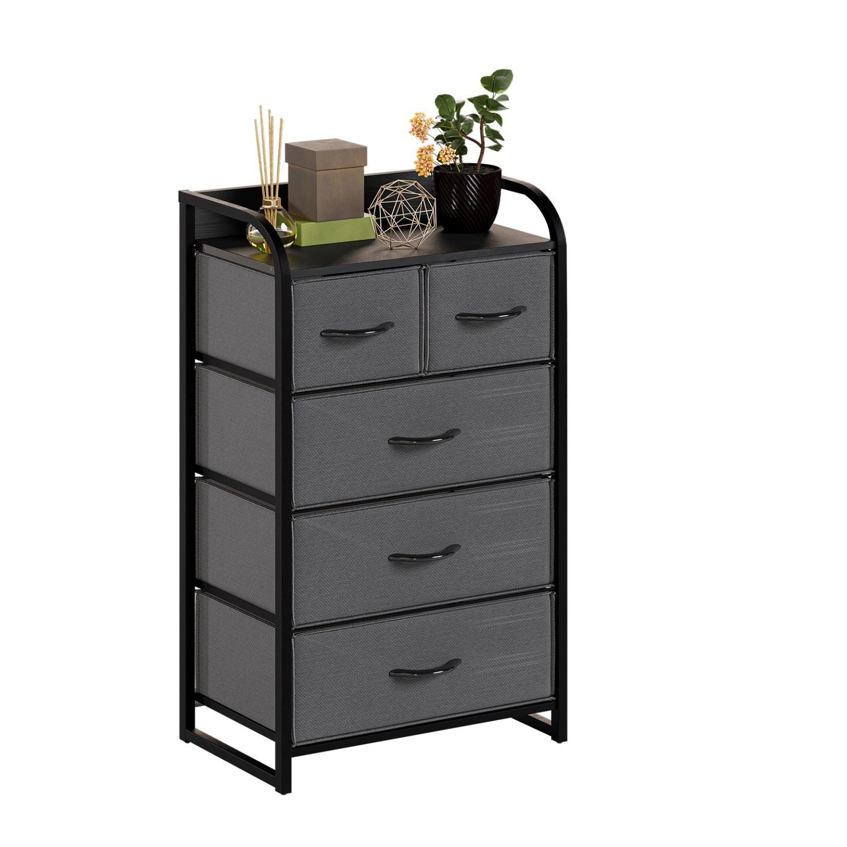 Cajonera. Comoda con 5 Cajones de Tela. Chifonier Nara