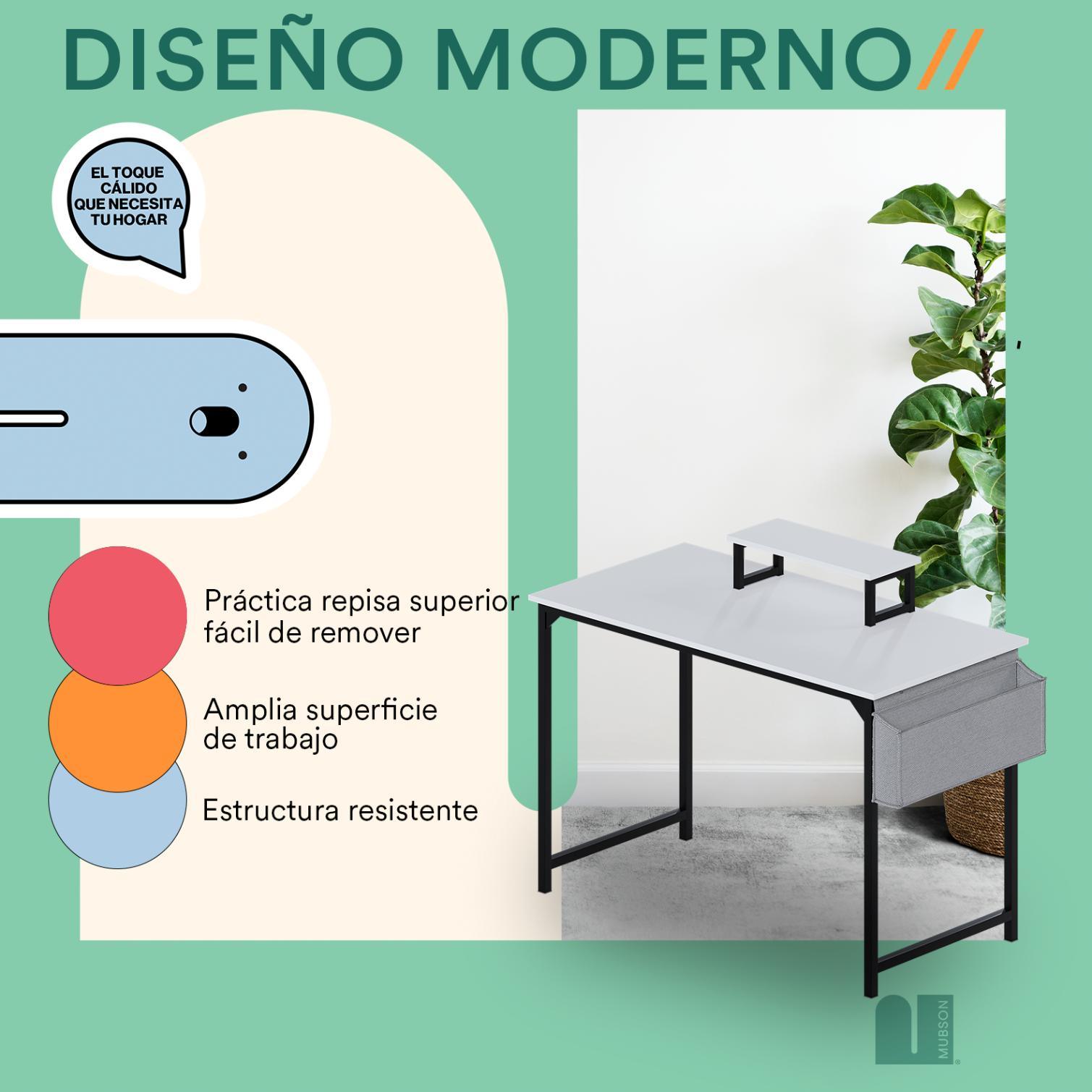 Escritorio para Computadora Minimalista con Archivero Lateral Olten