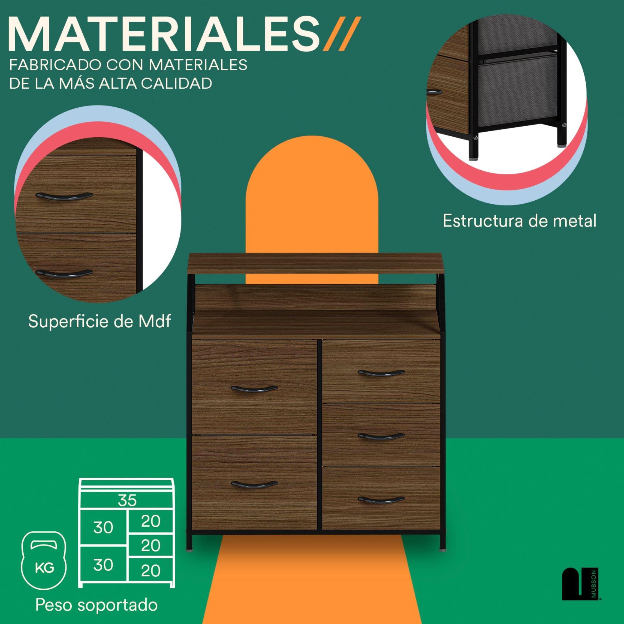 Cajonera. Comoda de Madera con 5 Cajones. Chifonier Osan