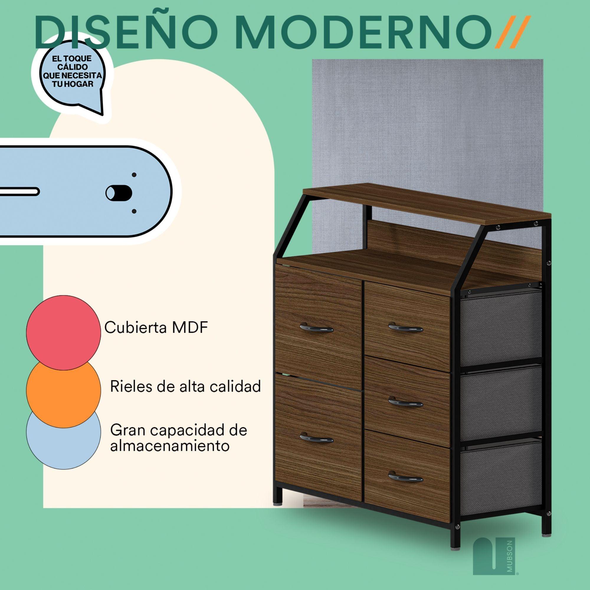 Cajonera. Comoda de Madera con 5 Cajones. Chifonier Osan