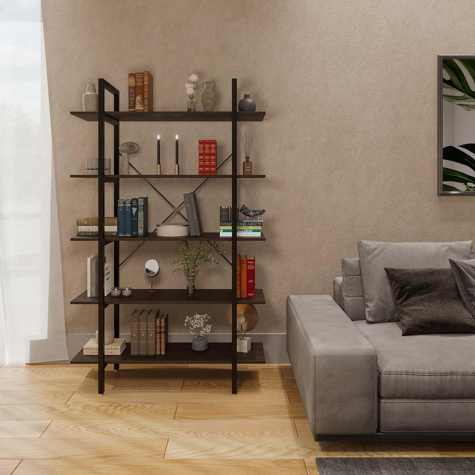 Librero Organizador con 5 Repisas. Estante Reisner