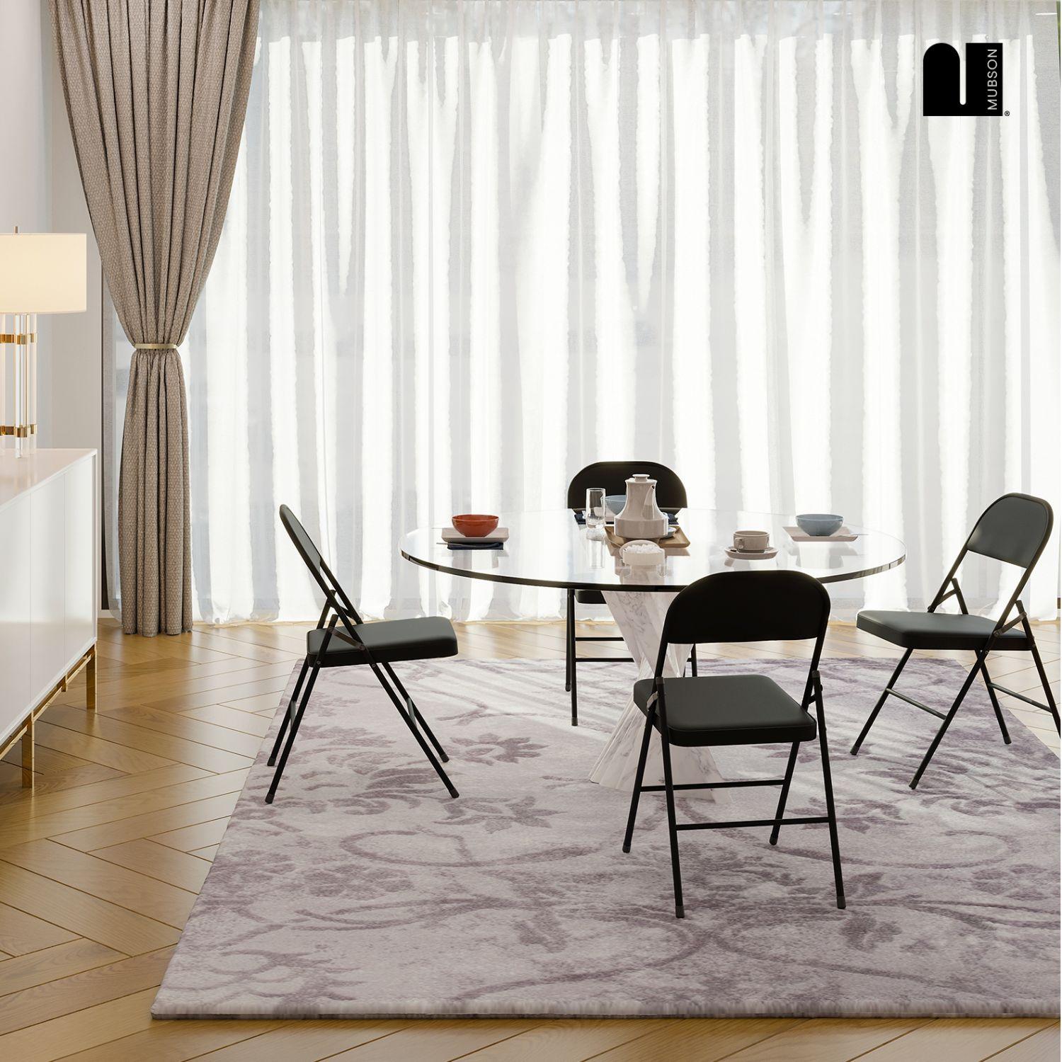 Sillas plegables. Set de 4 Sillas de Metal para Reuniones y Fiestas Reven