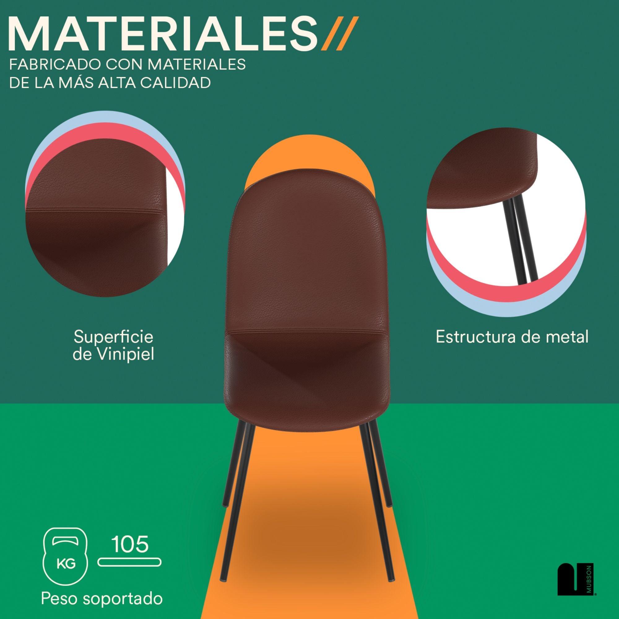 Sillas para Comedor. Set de 4 Sillas Vintage de Curpiel Sela