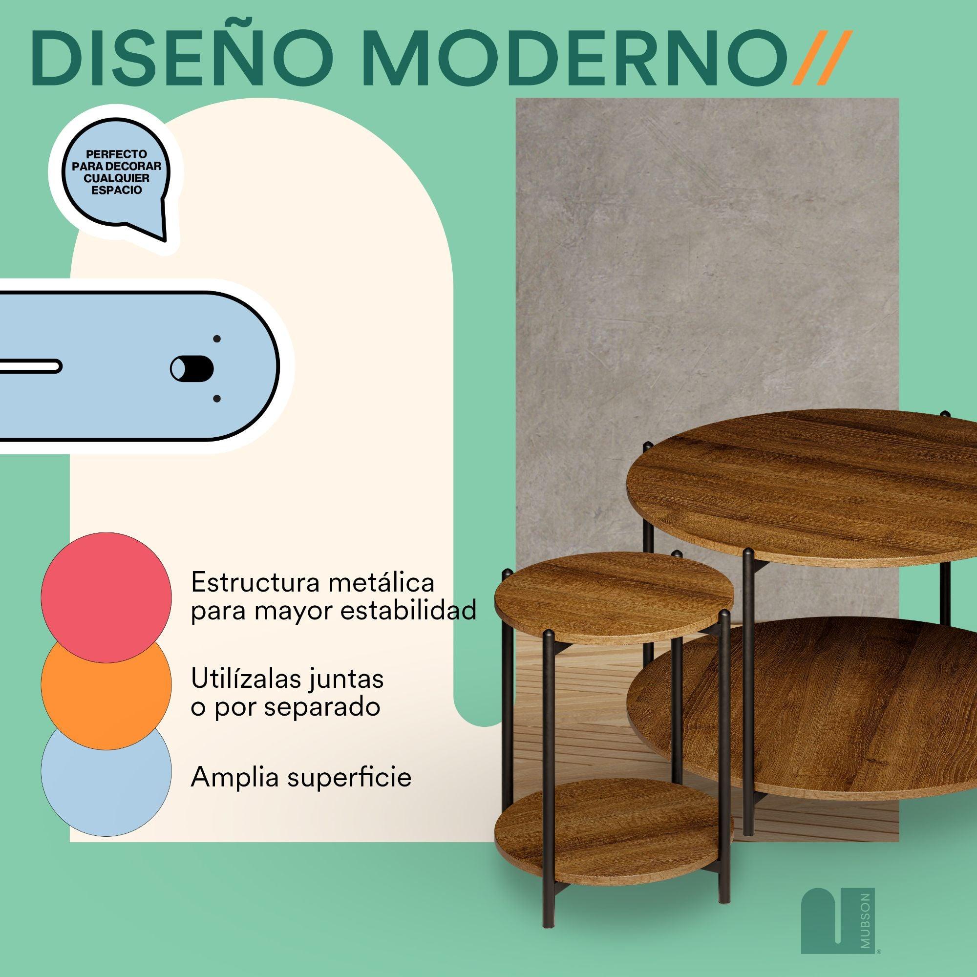 Set de Mesas de Centro para Sala. 2 Mesas de Centro Verona