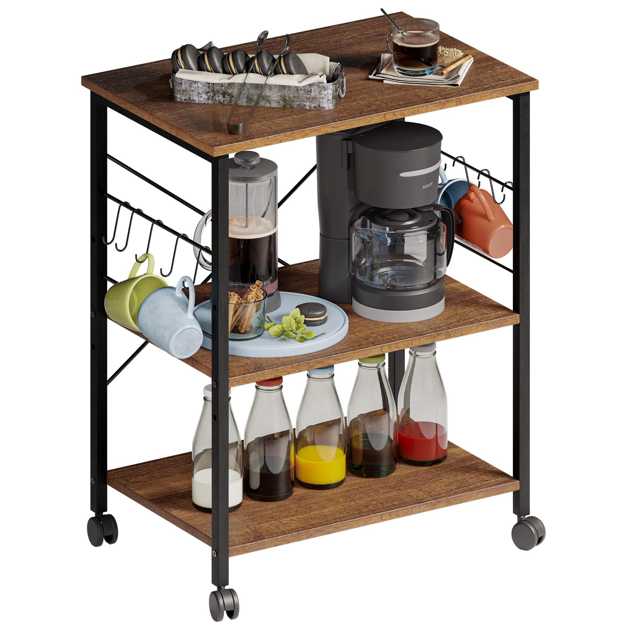 Carrito de Bar. Carrito Organizador con Ruedas para Bar o Cocina Leira