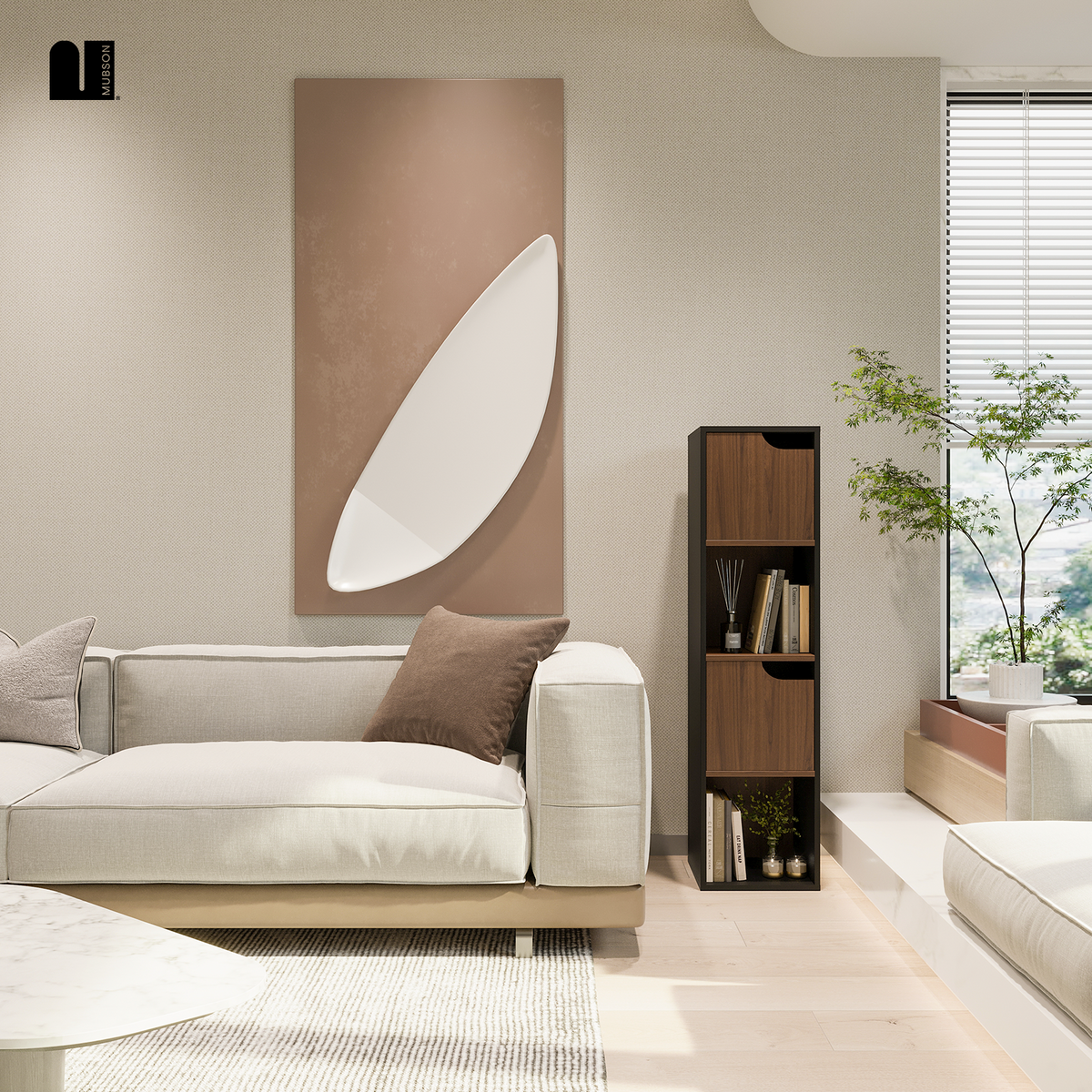 Mubson Librero Minimalista Organizador con 4 Repisas Odesa