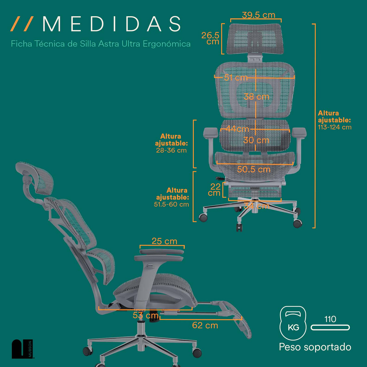 Silla de Oficina Ergonomica Premium Astra