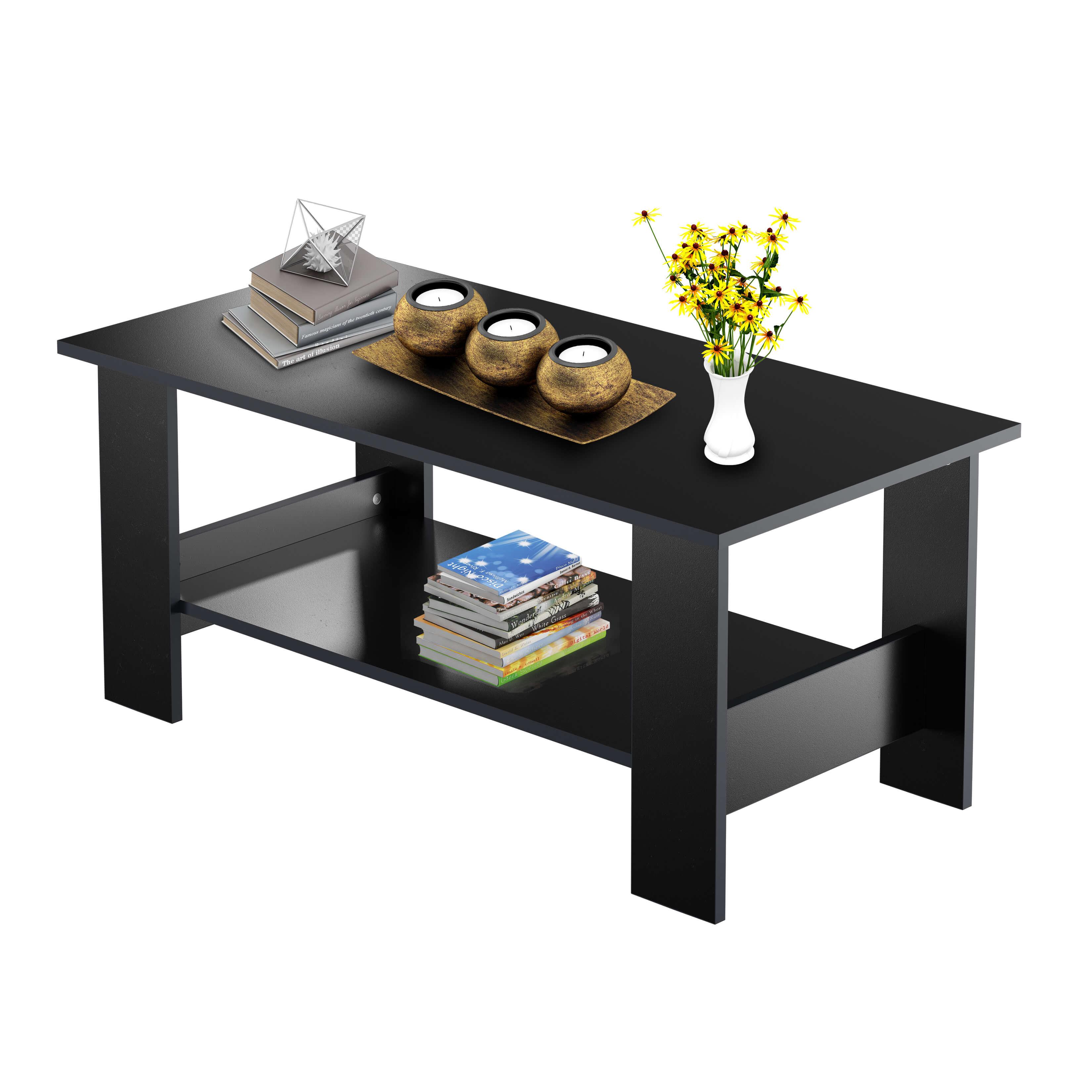 Mesa de Centro con Doble Repisa. Mesa de Centro para Sala Erin