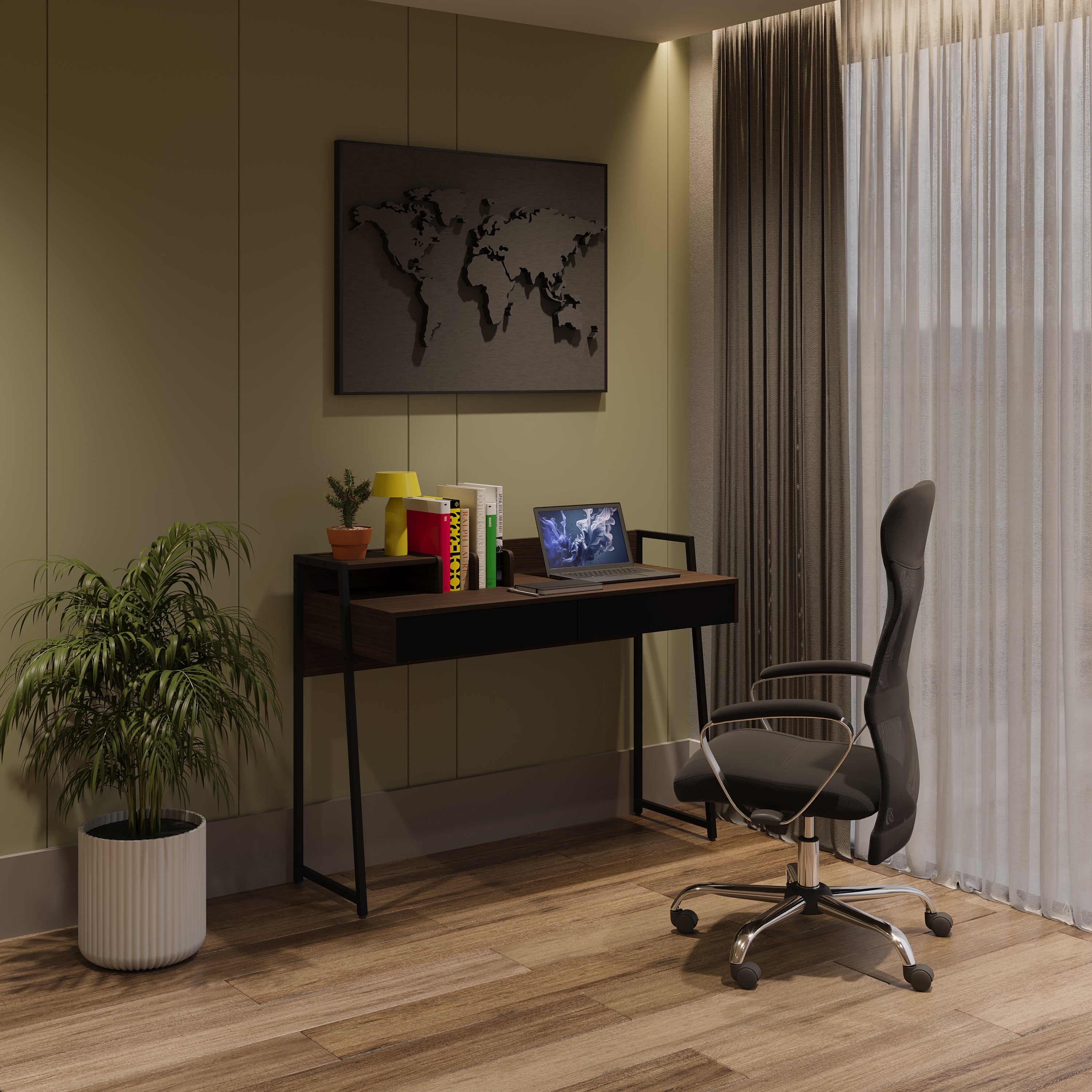 Escritorio para Computadora Minimalista. Escritorio con Cajones Maliketh