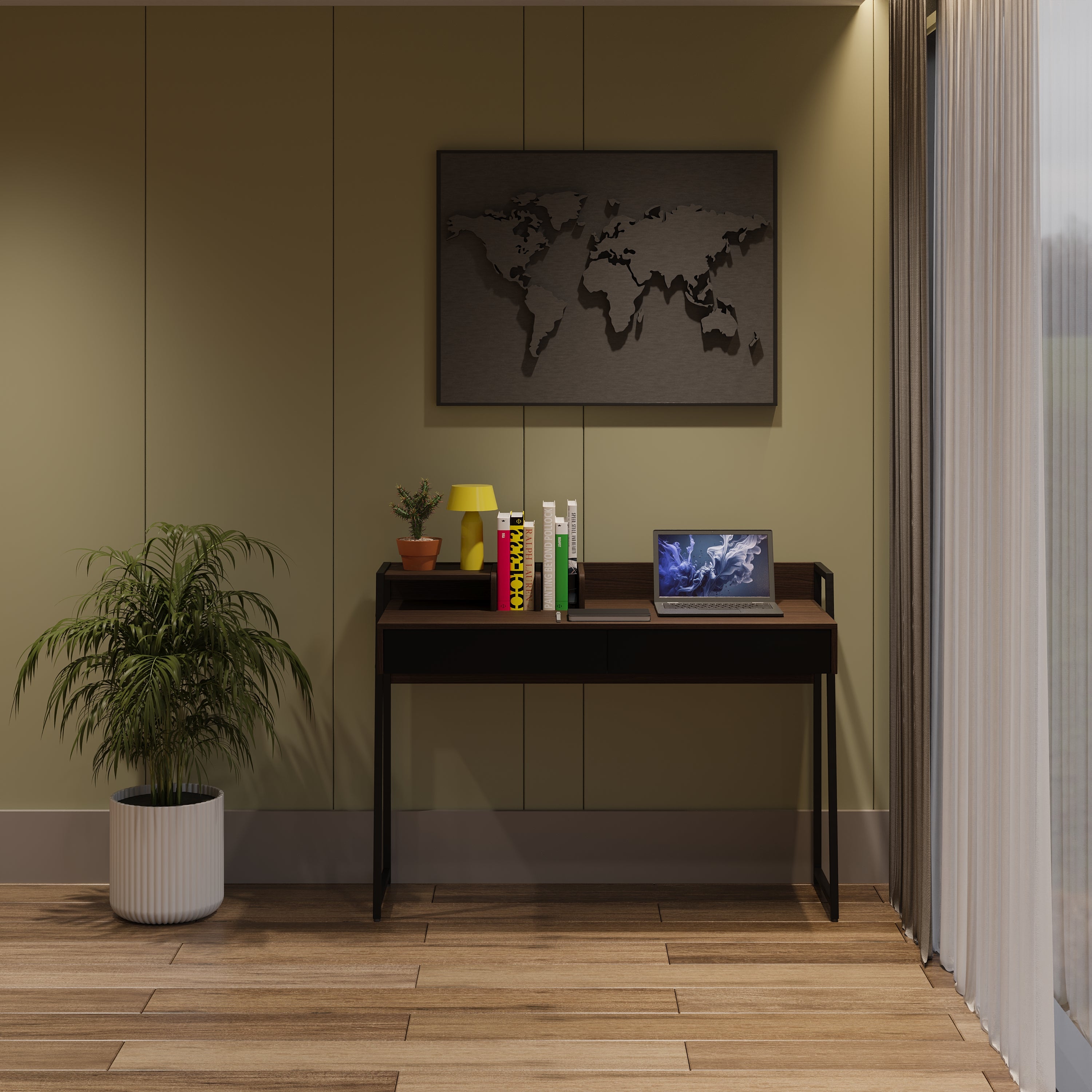 Mubson Escritorio para Laptop con Cajon Doble Maliketh