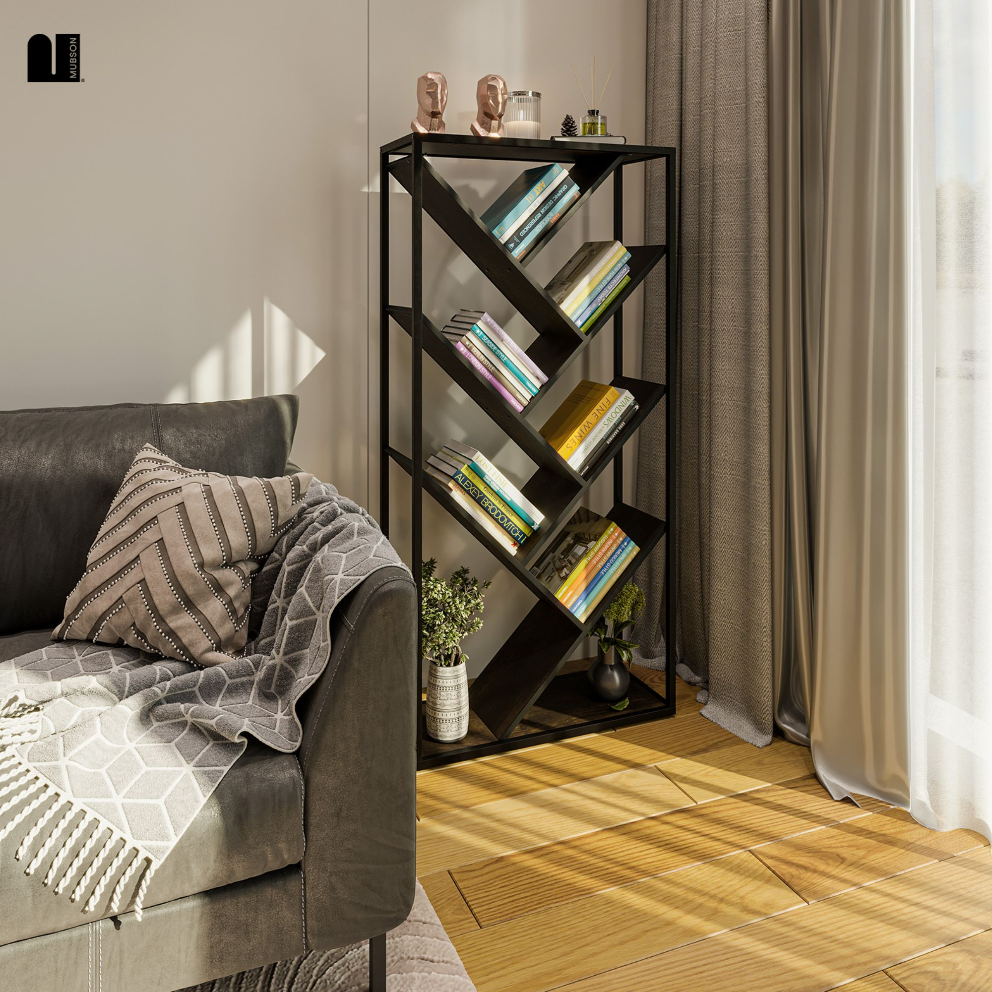 Mubson Librero Vertical con 7 Repisas. Estanteria Arat