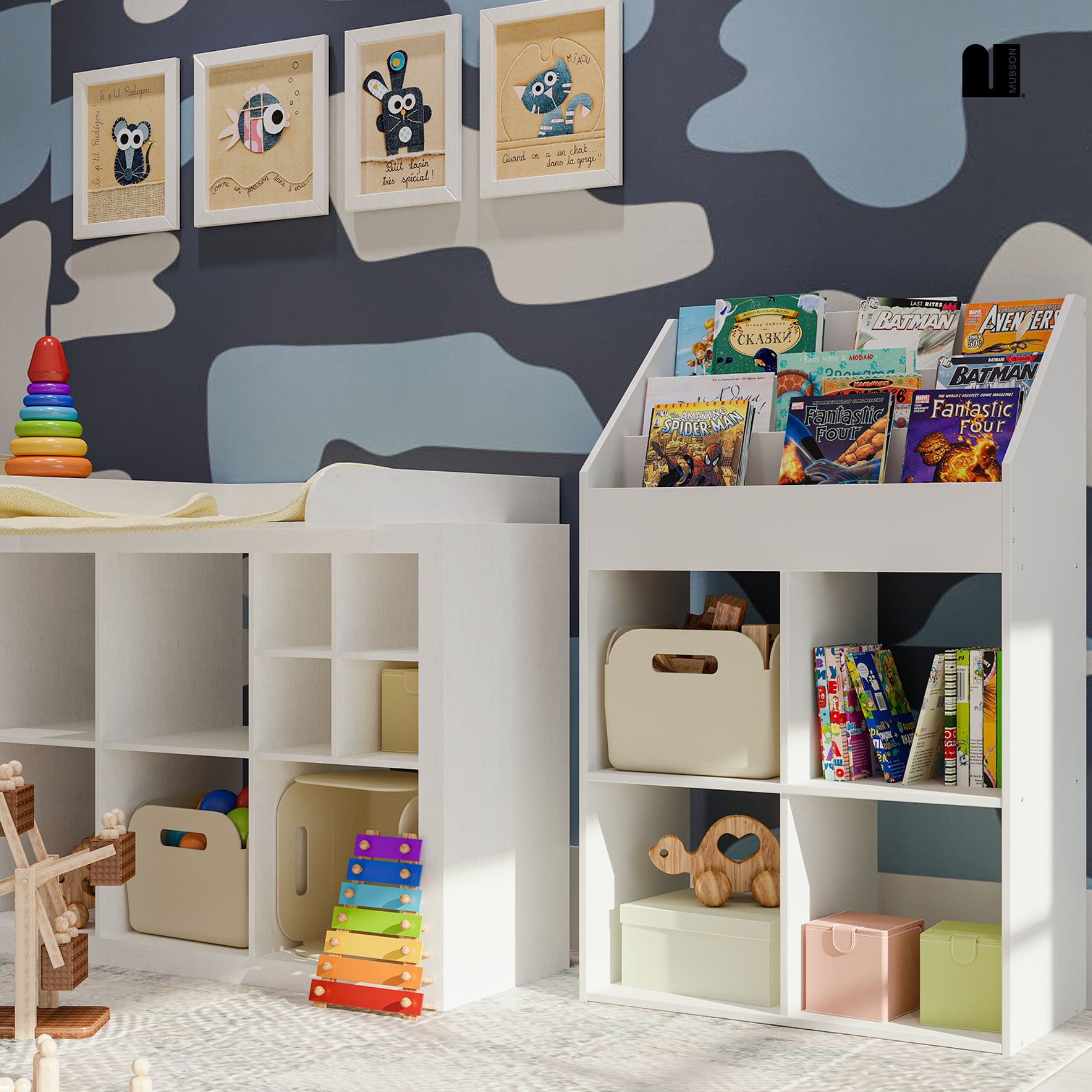 Mubson Librero Infantil Estilo Montessori. Juguetero Nabi