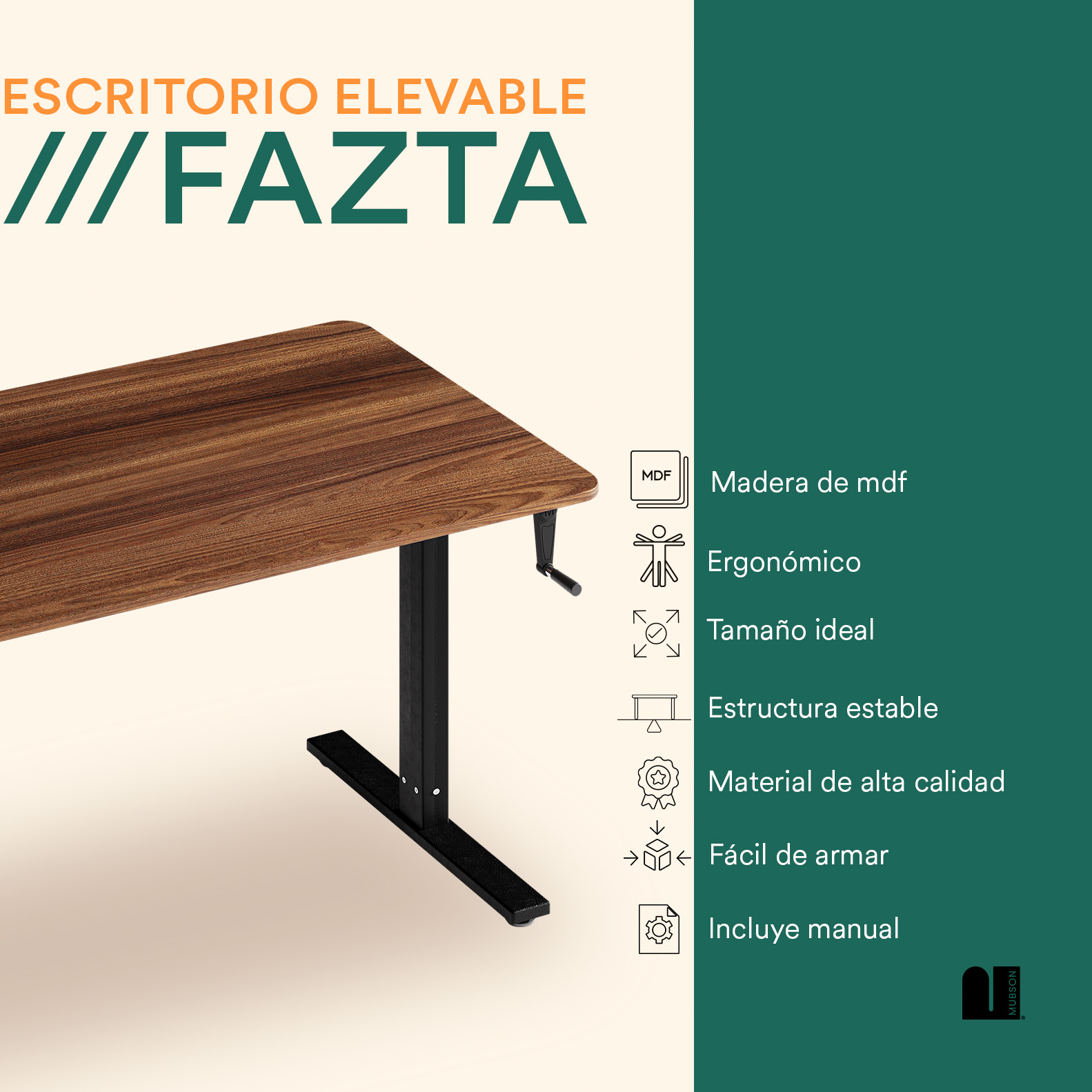 Mubson Escritorio Elevable Manual. Escritorio Gamer Fazta